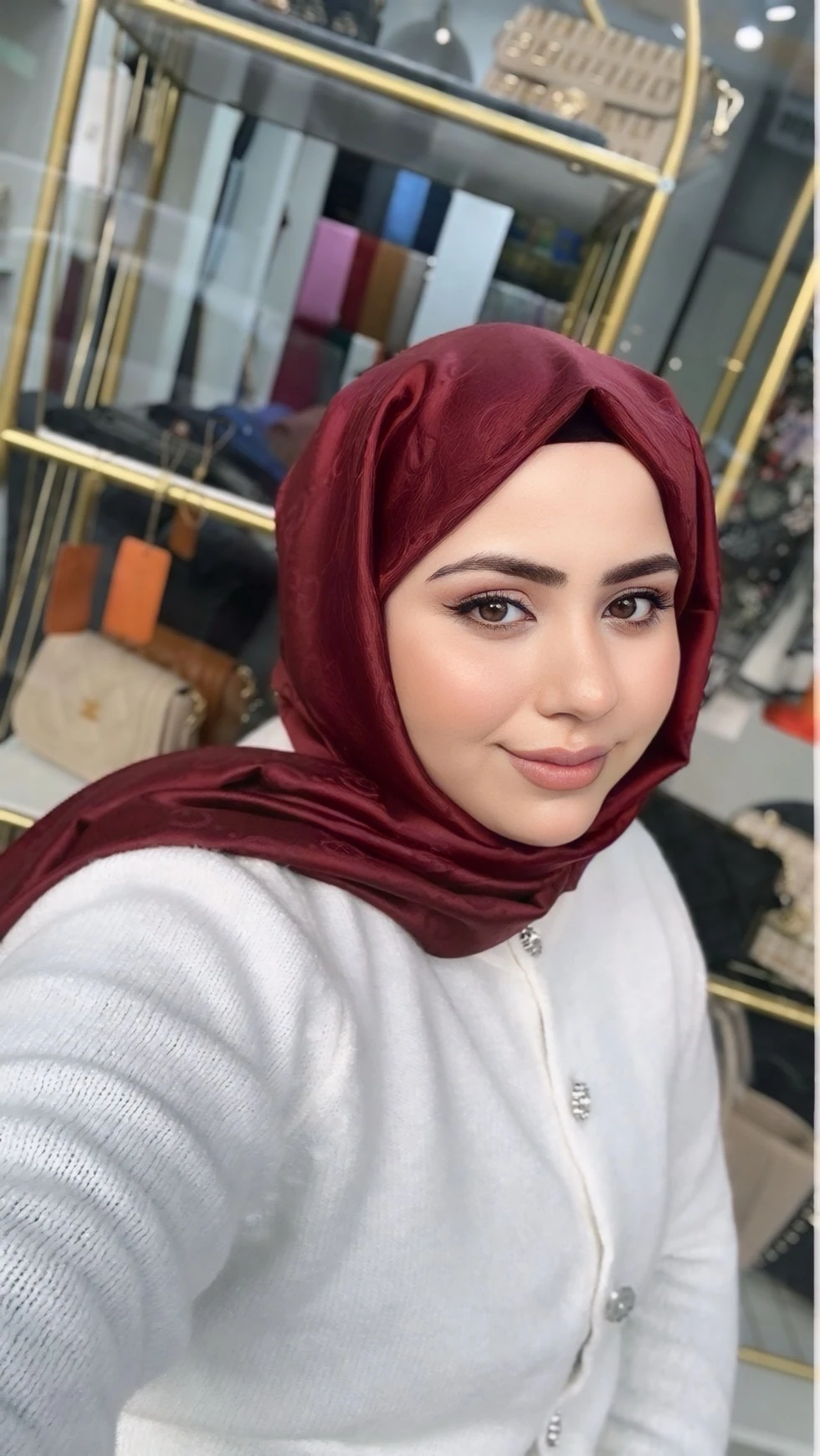 G Desen Kaşmir İpek Şal Bordo