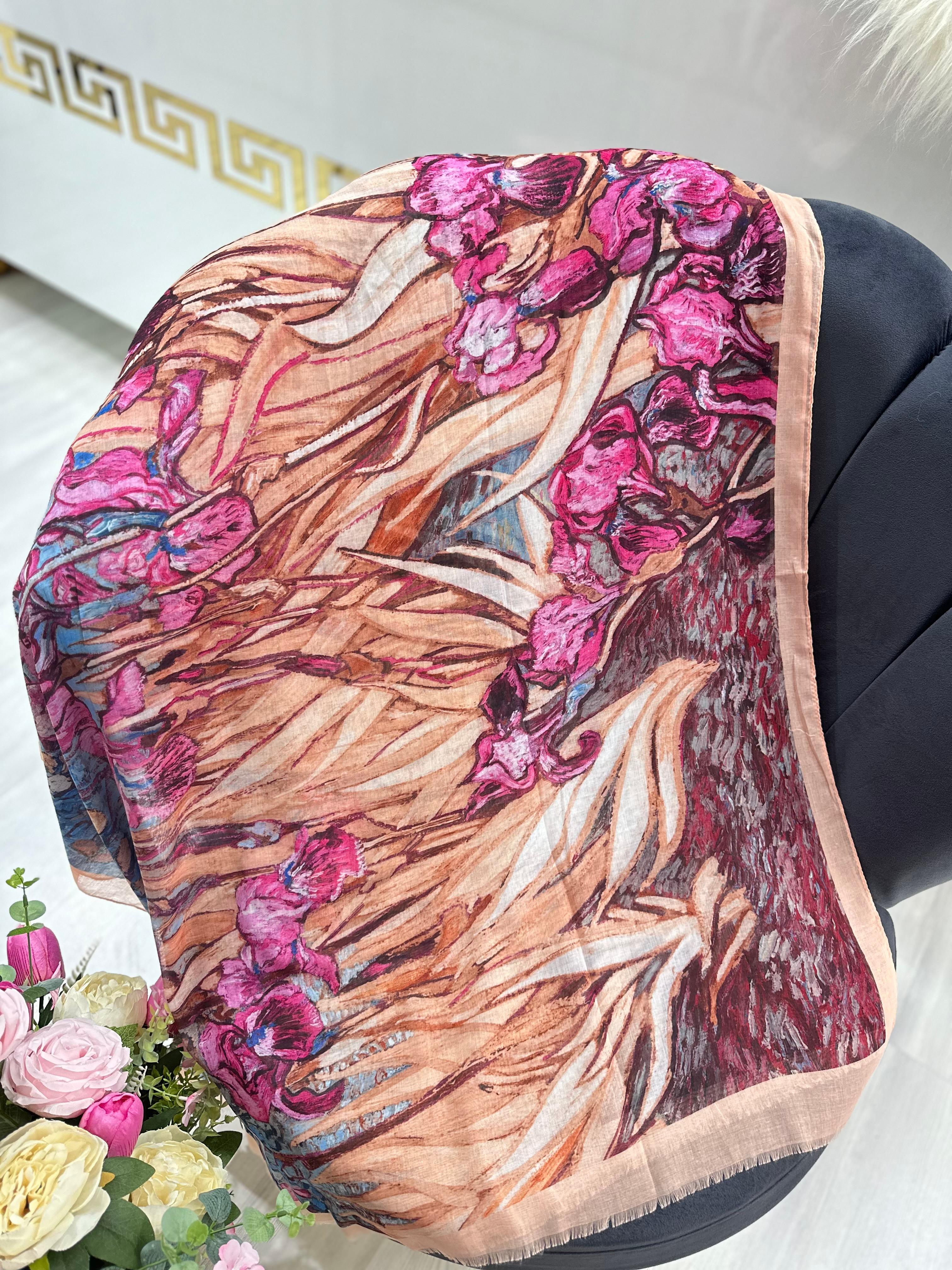 Azalea %100 Pamuk Şal Somon 