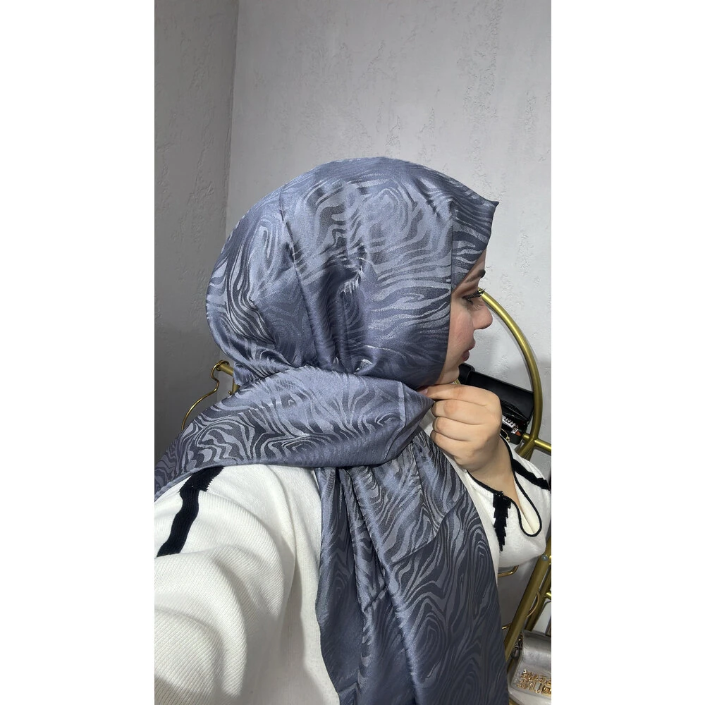 İpek dokuma zebra desen füme