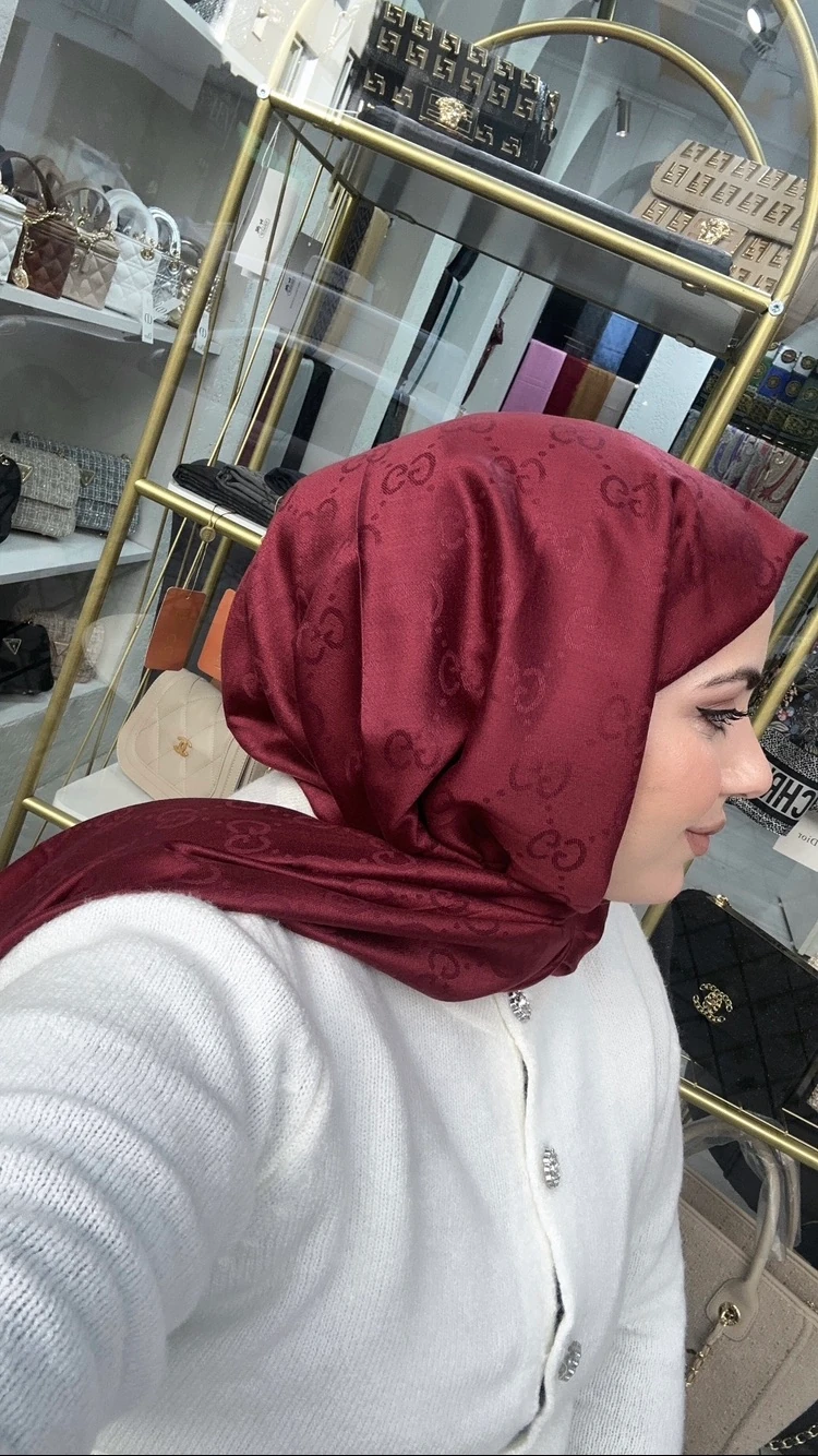 G Desen Kaşmir İpek Şal Bordo