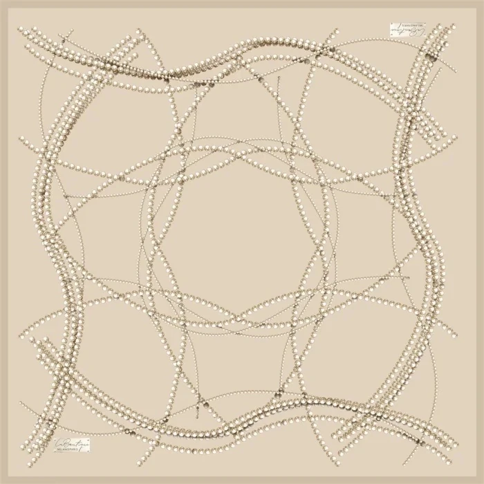 İnci Zincir Güz Eşarp Krem