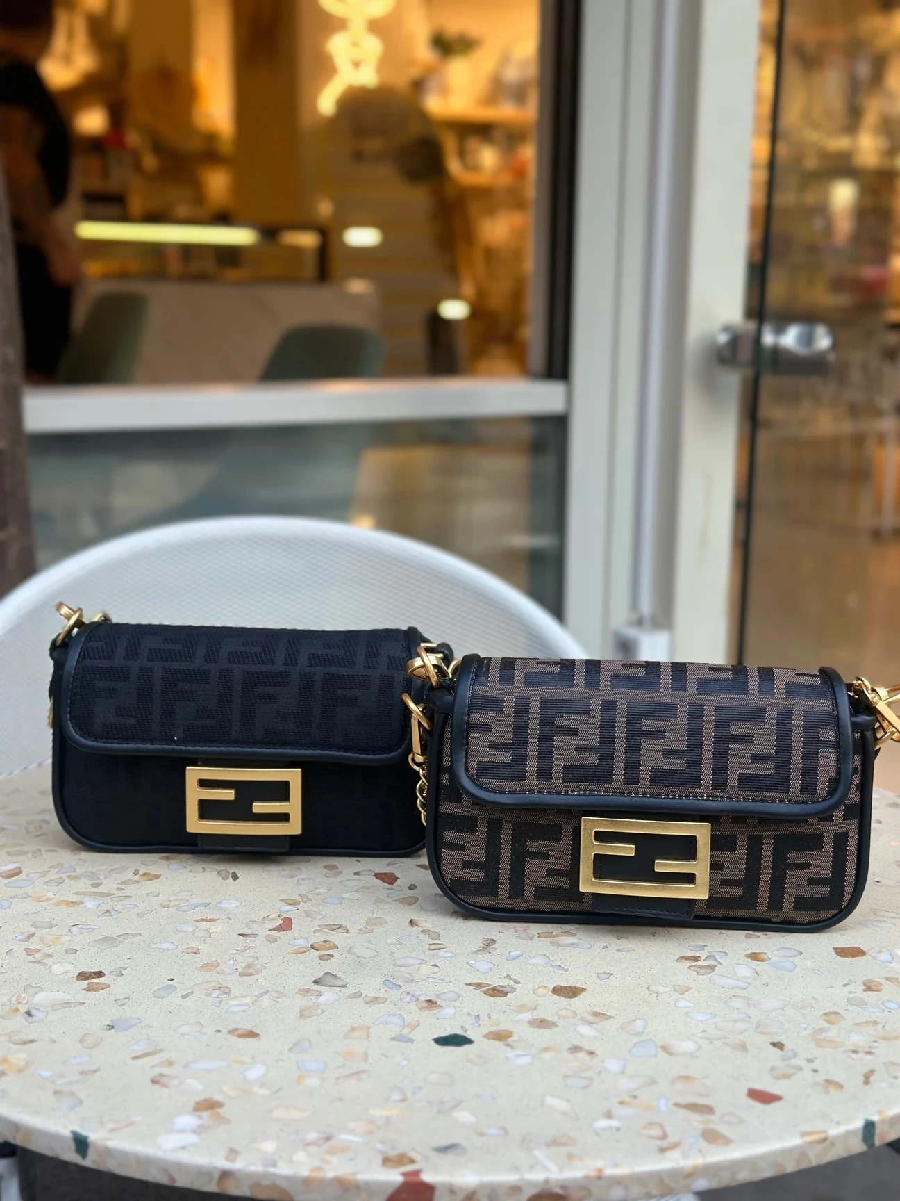 F Desen Çanta Siyah