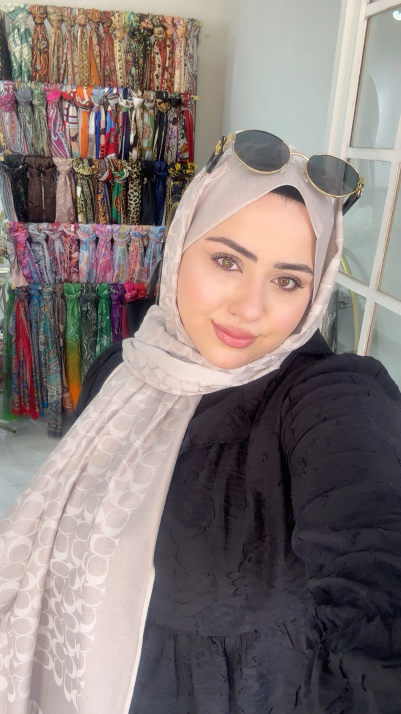 C Desen Yün İpek Şal Kum Beji 