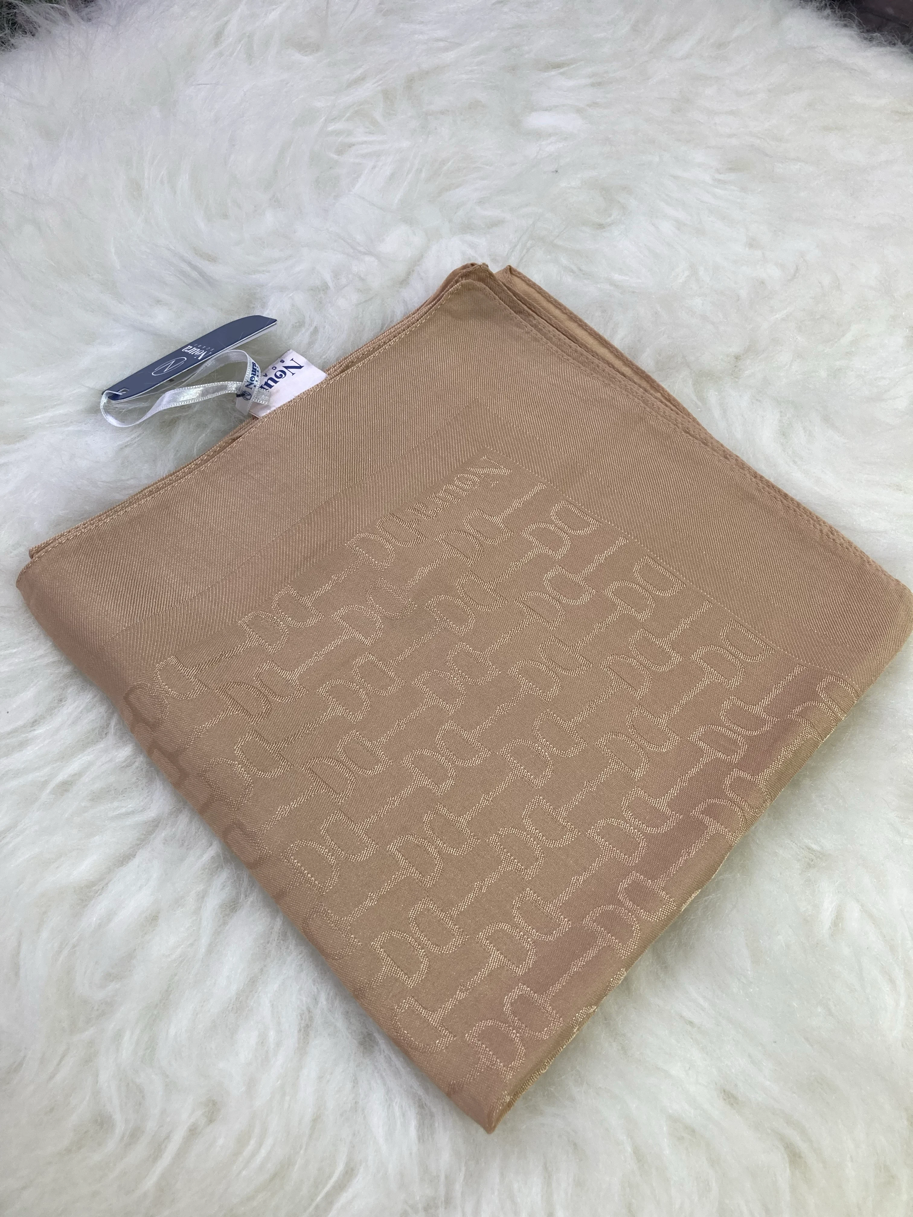 Kelepçe Naia Pamuk Eşarp Koyu Bej