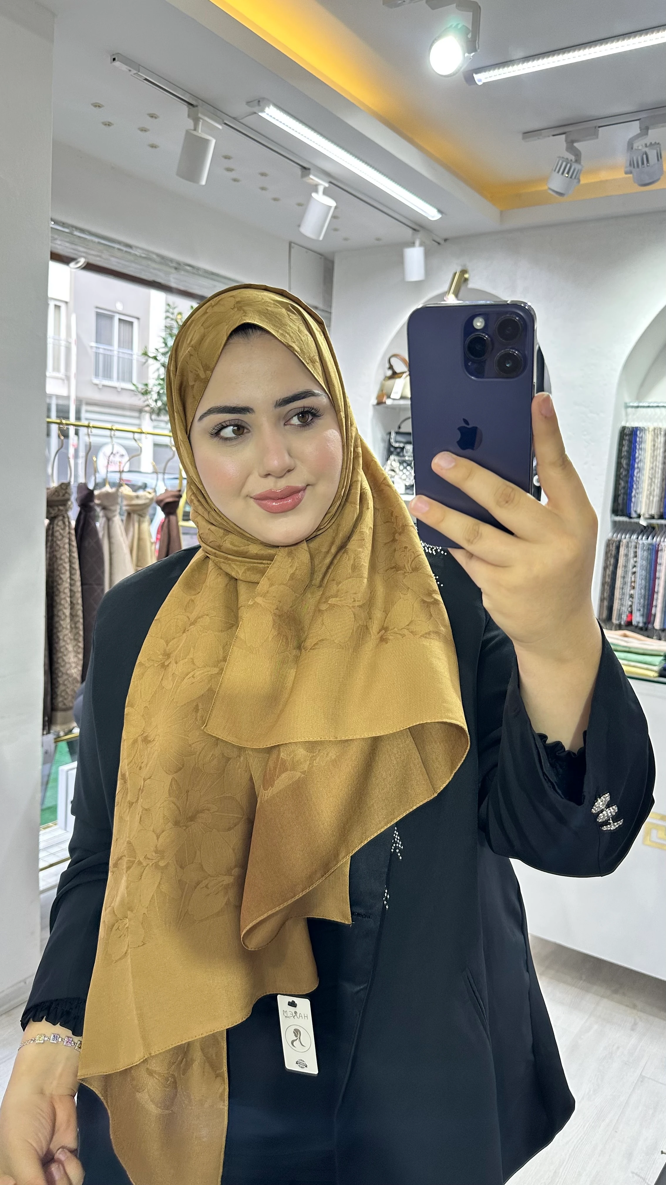 Gold Derin Viskon Şal Hardal