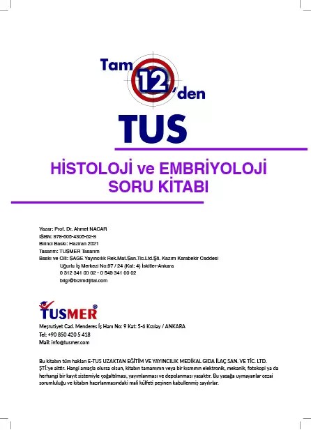 Tam 12’den TUS Histoloji ve Embriyoloji Soru Kitabı