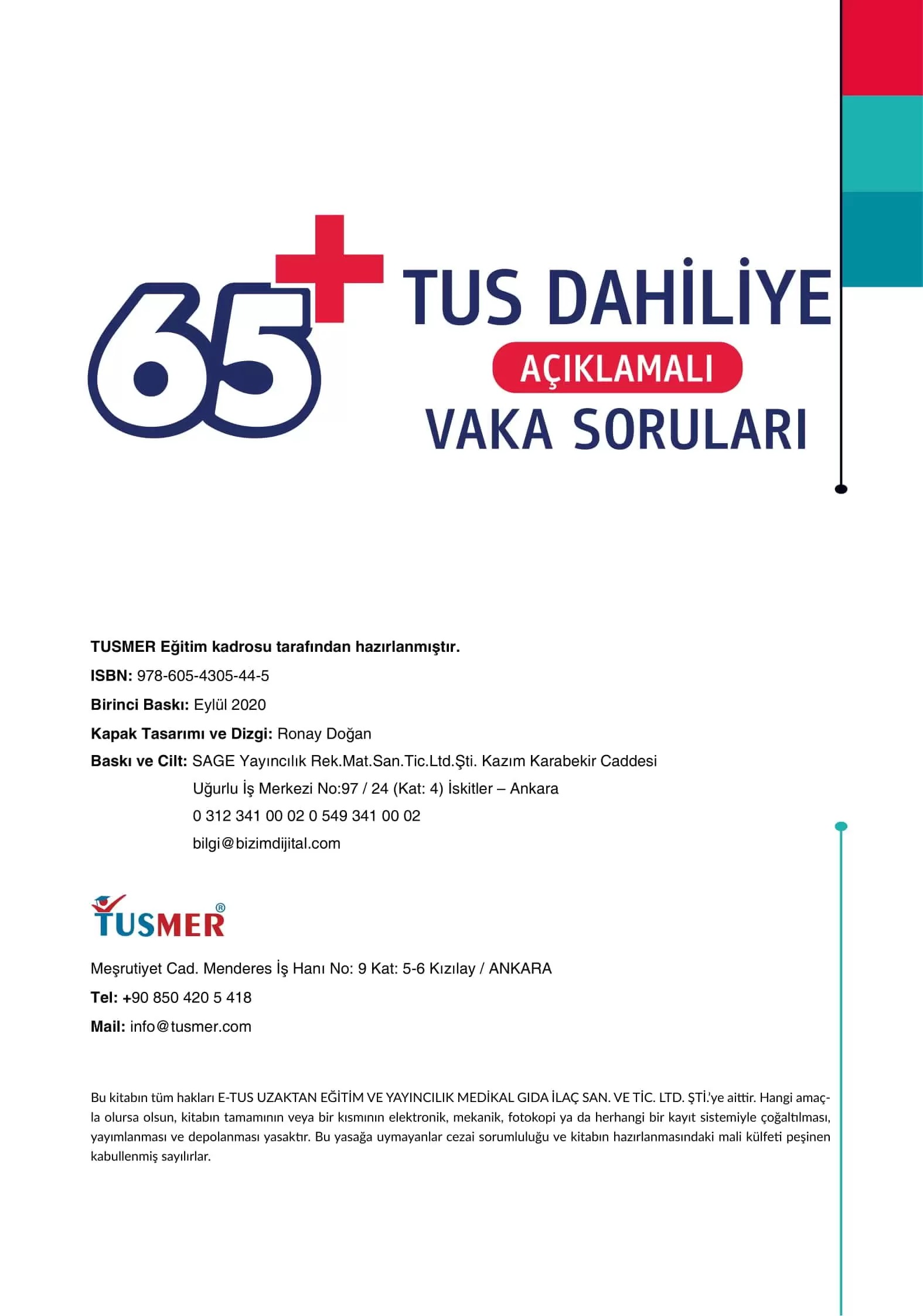 65+ TUS Dahiliye Açıklamalı Vaka Soru Kitabı