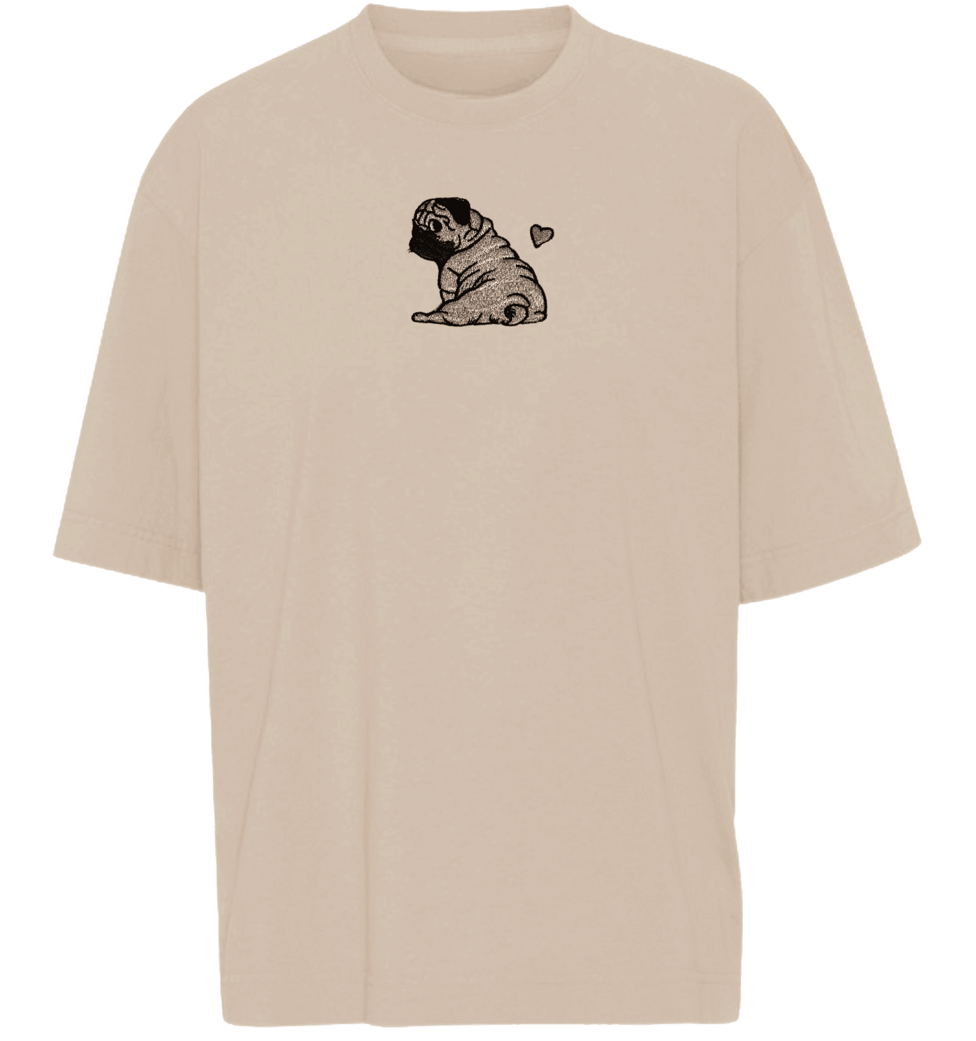 Pembe Kalp Detaylı Pug Köpek