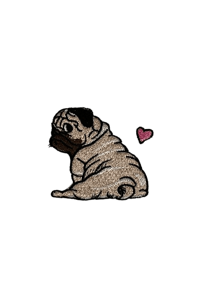 Pembe Kalp Detaylı Pug Köpek main variant image