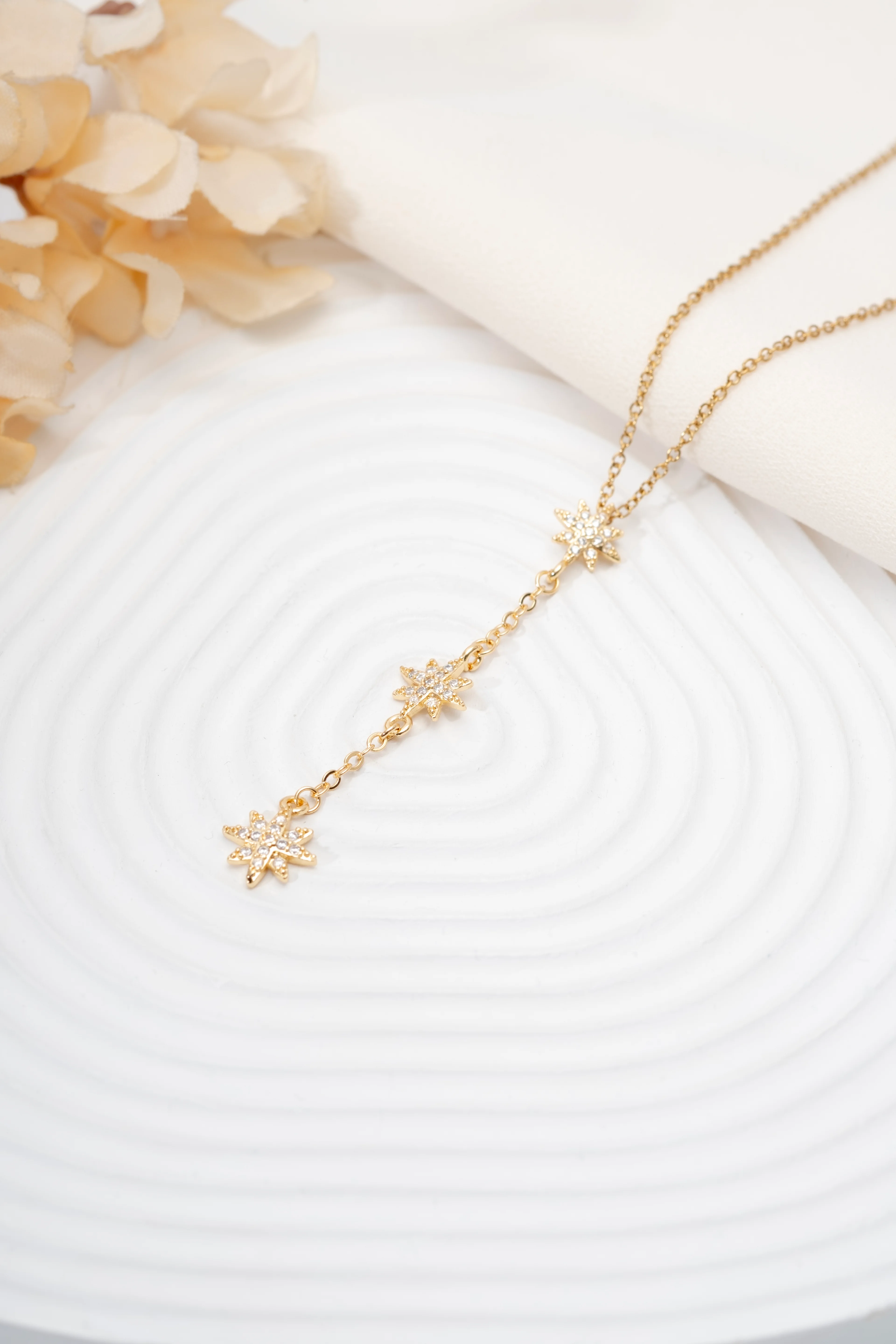 Gold Kutup Yıldızı Y Kolye