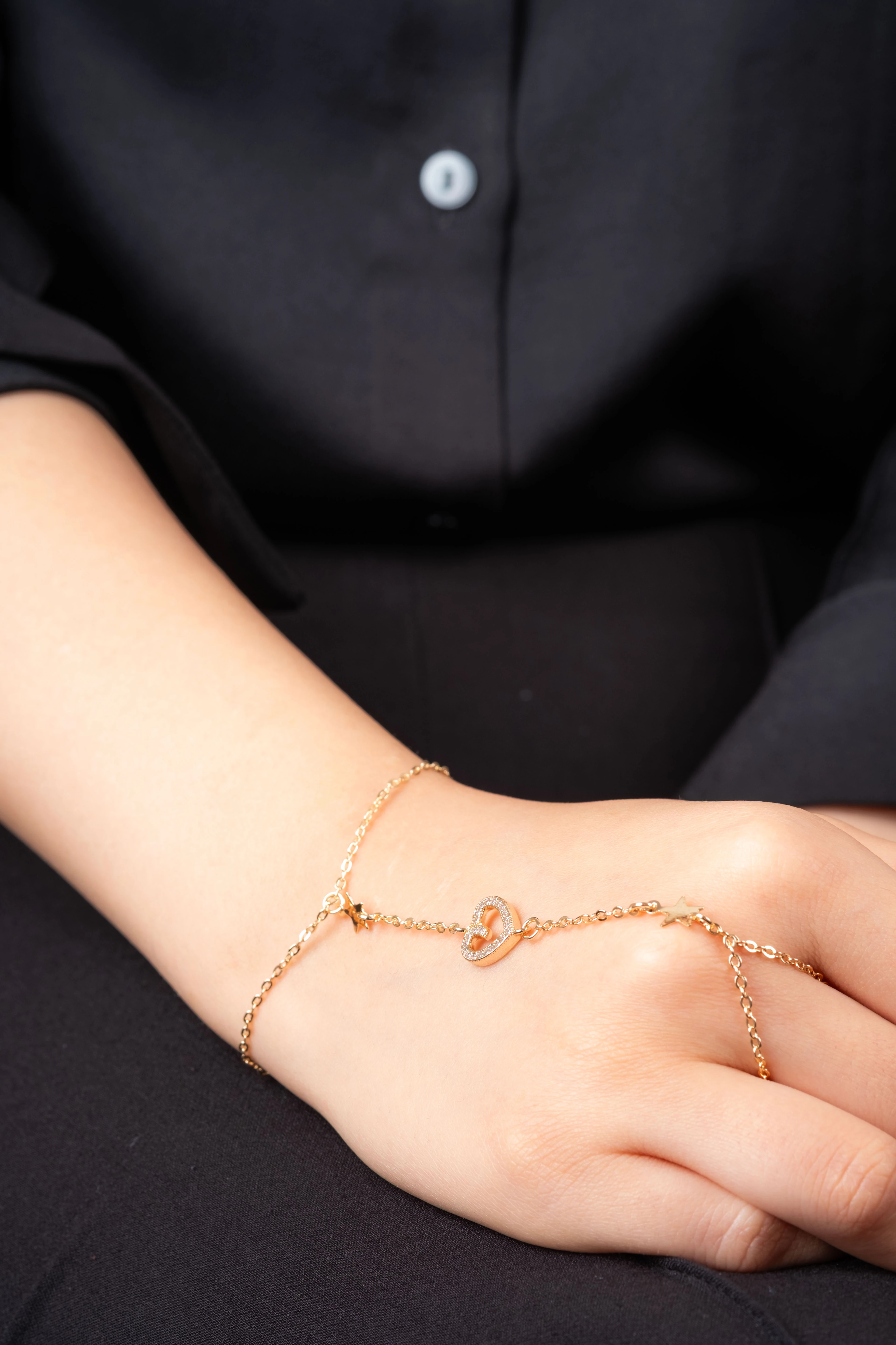 VIP Rose Tekli Taşlı Kalpli Şahmeran