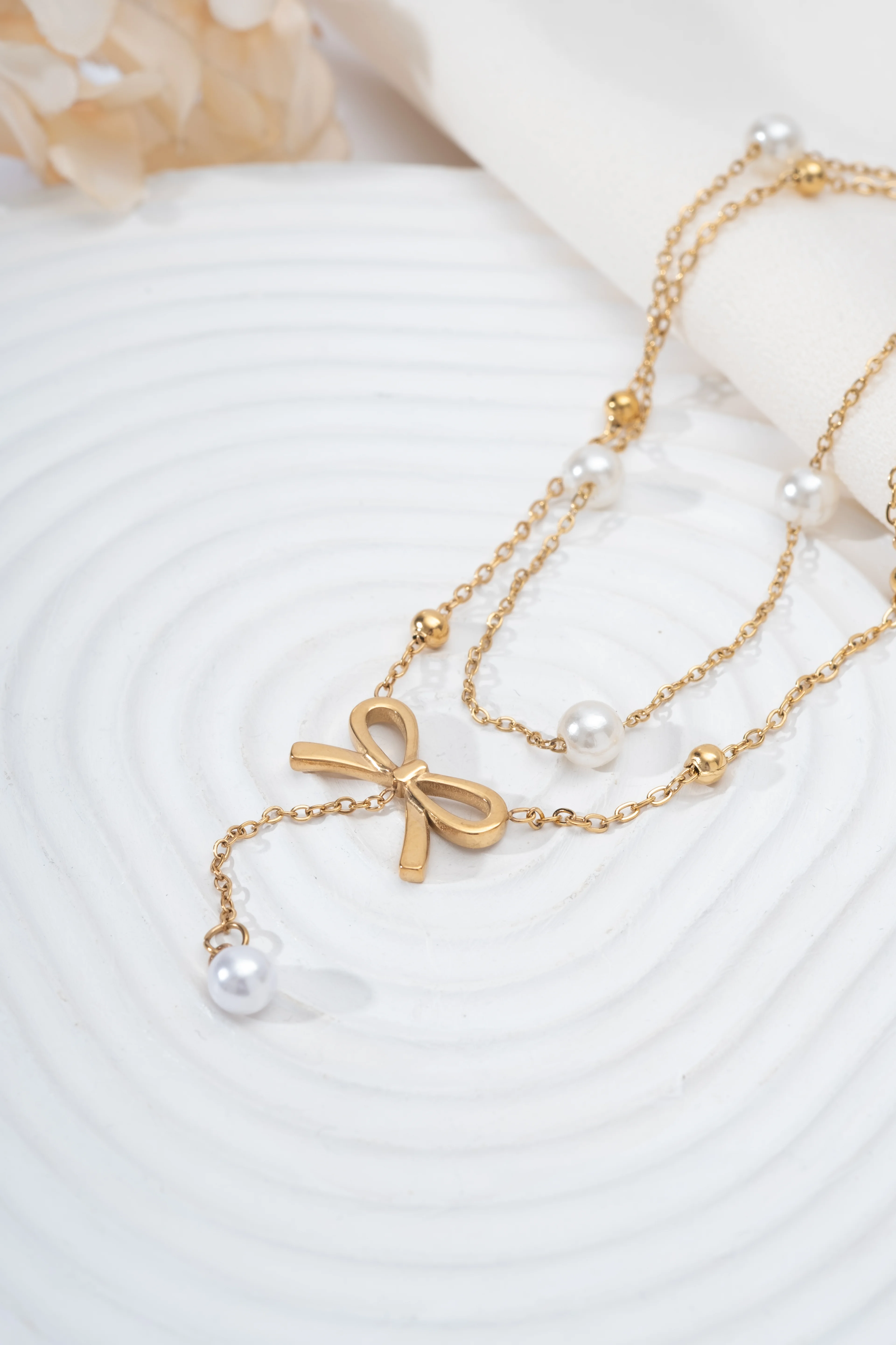 Gold İnci Detay Kurdele Halhal