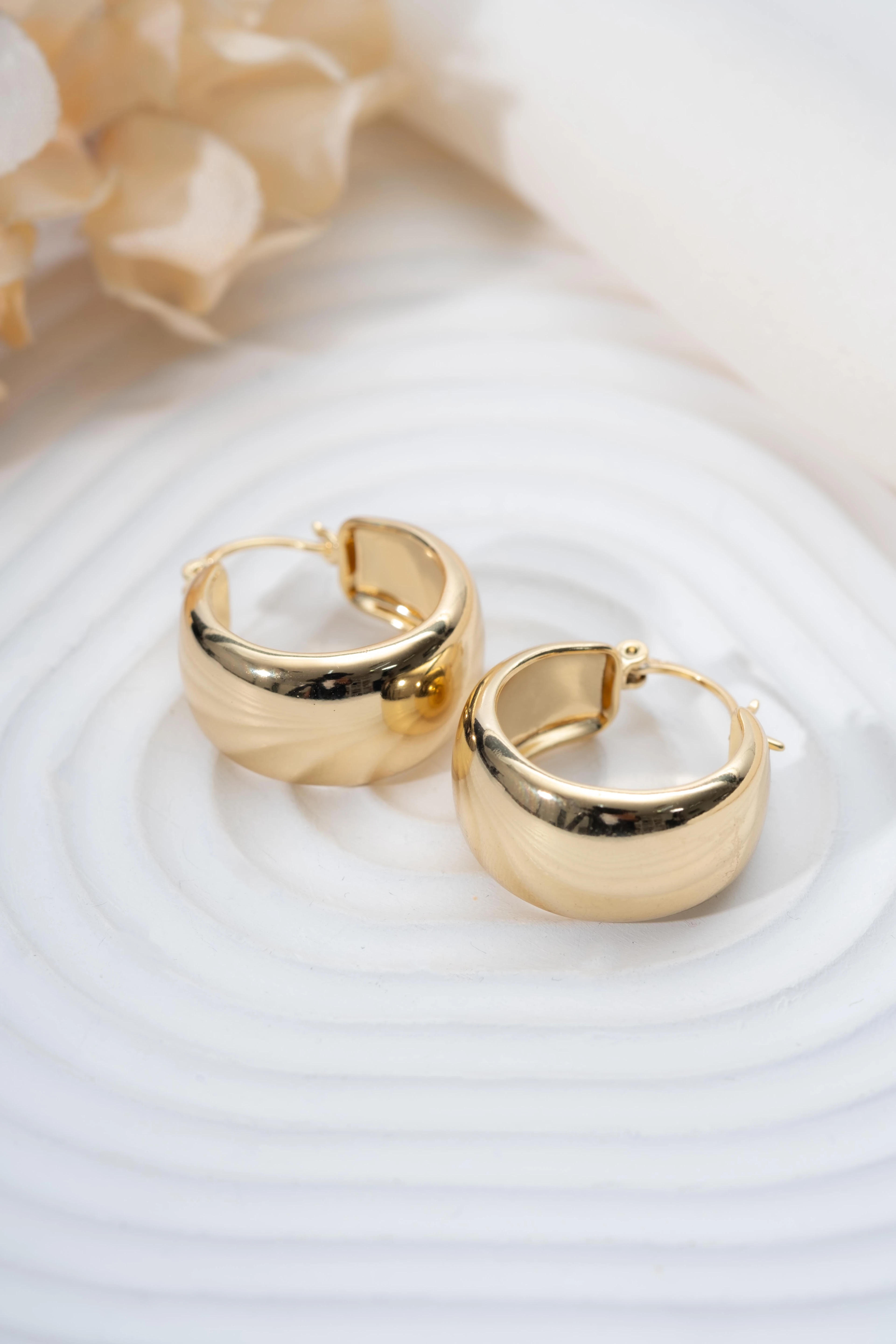 Xuping Gold Kalın Halka Küpe