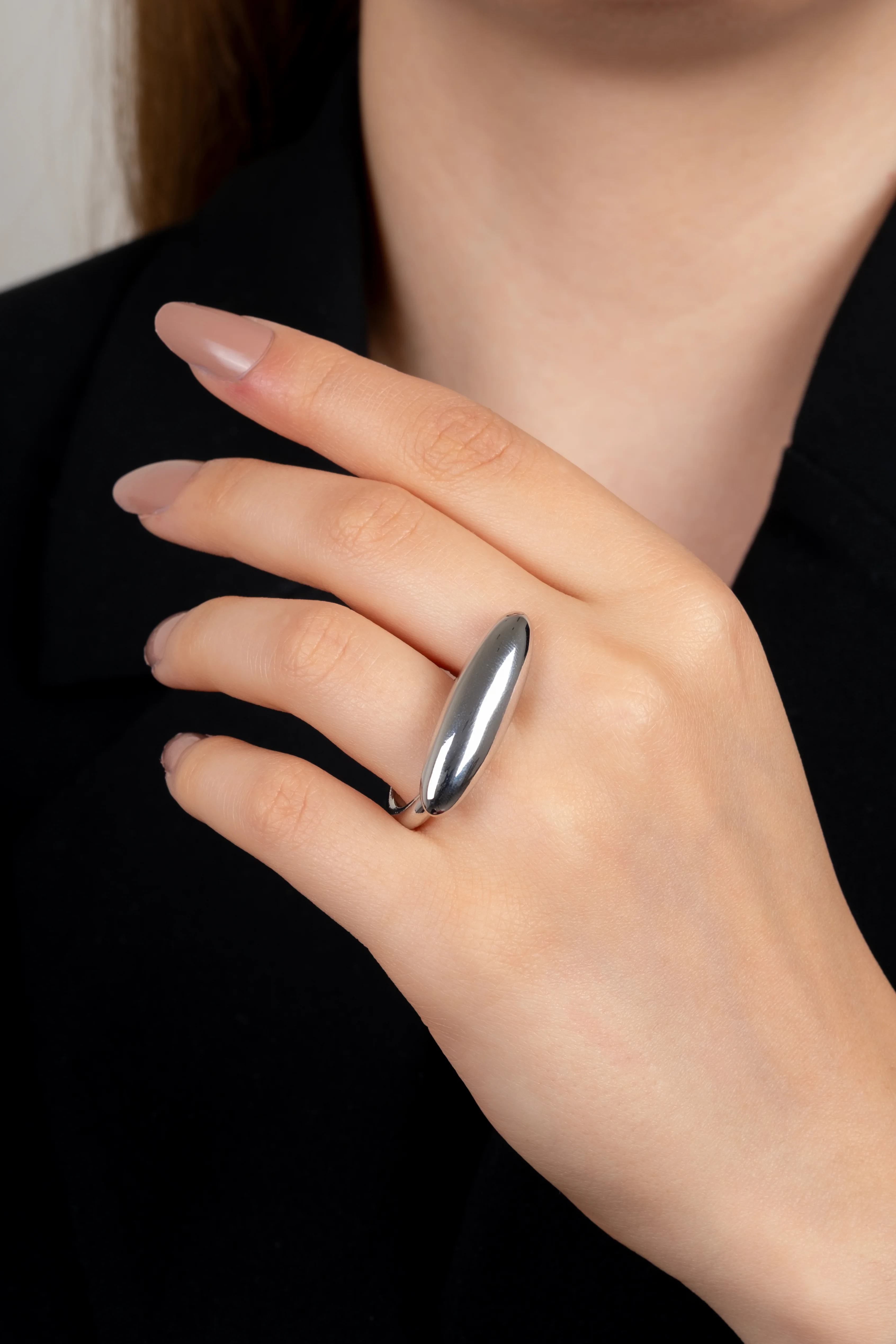 Silver Uzun Badem Yüzük