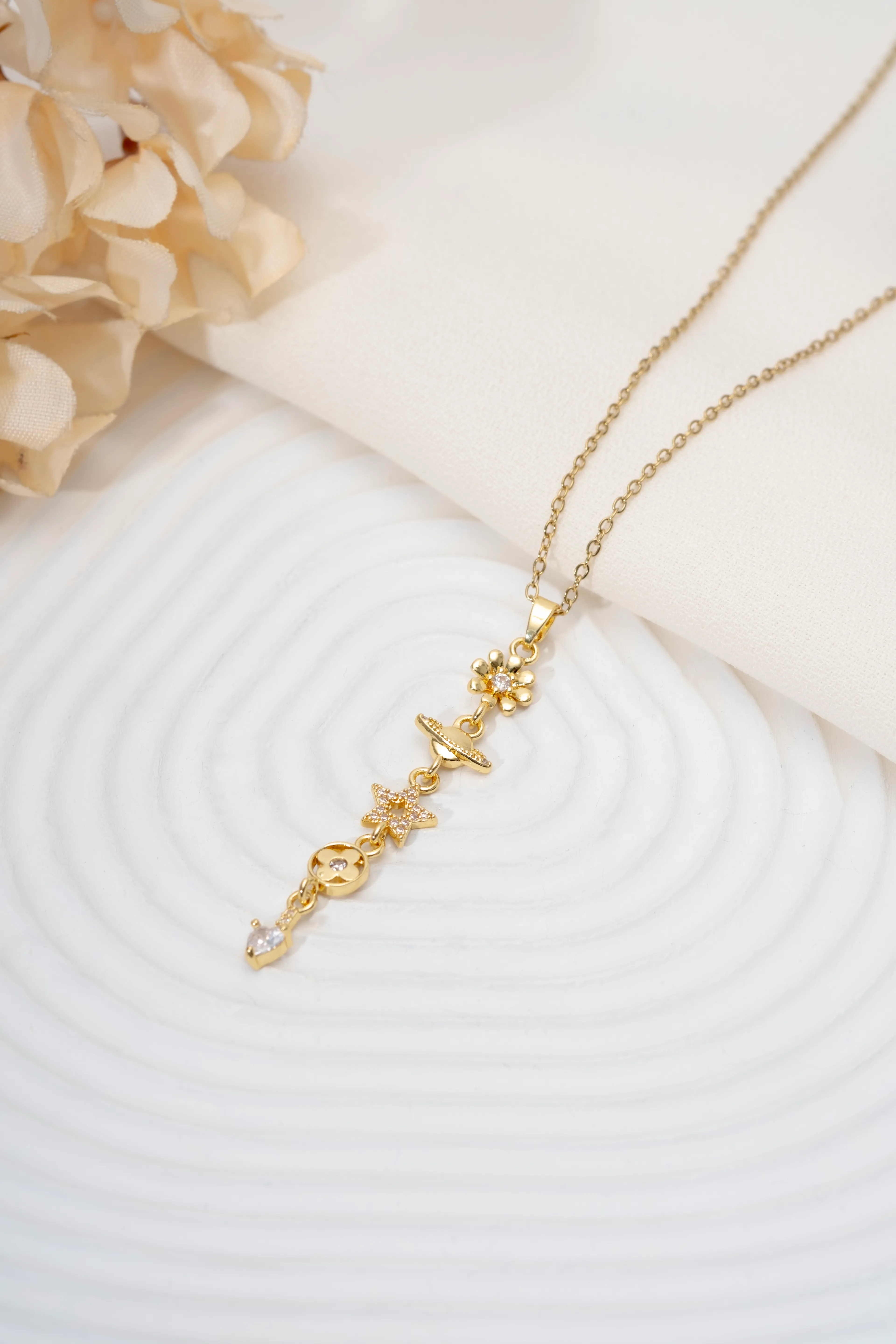 Gold Gezegen Y Kolye