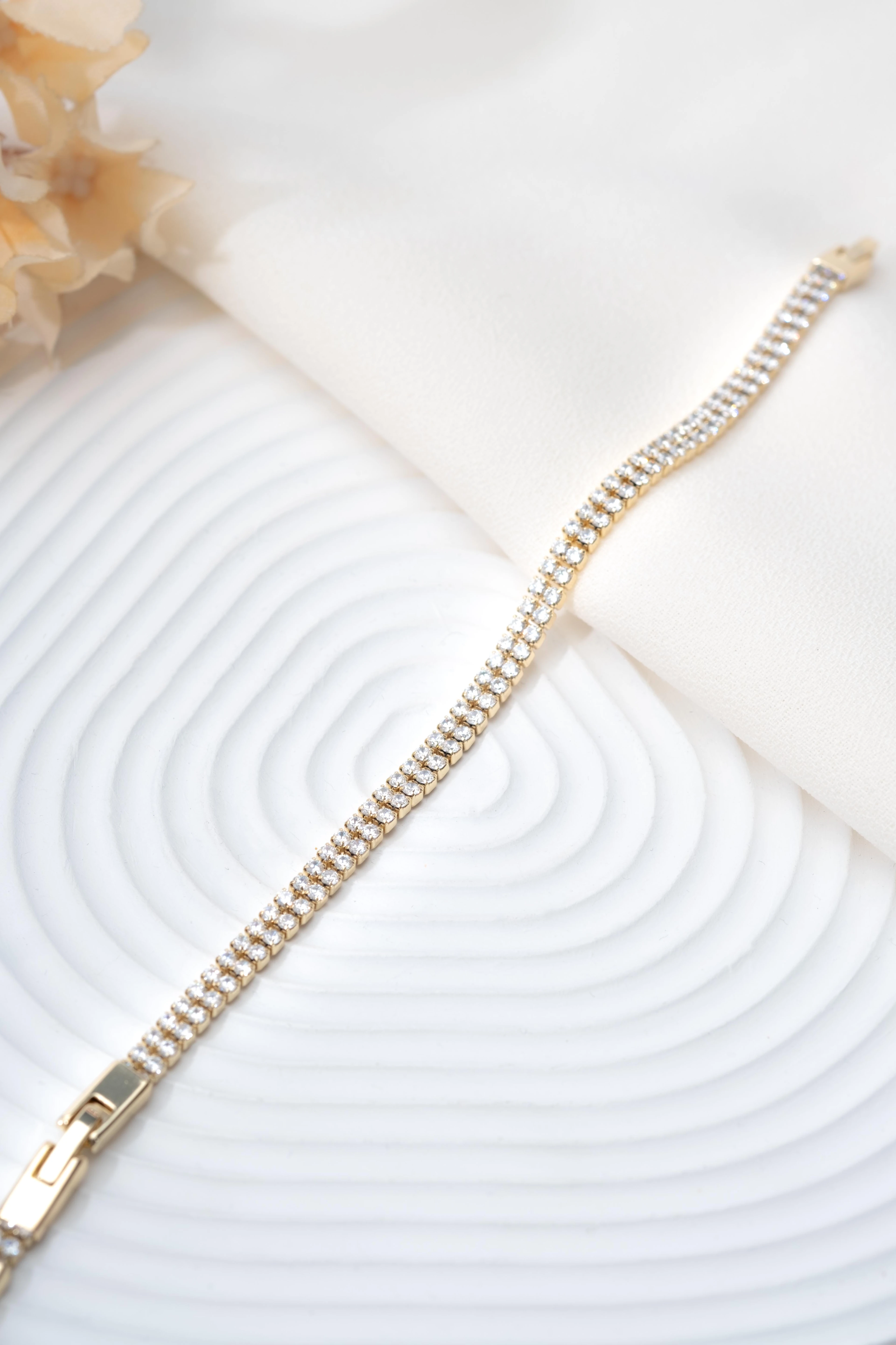 Xuping Gold Çift Sıra Su Yolu Bileklik