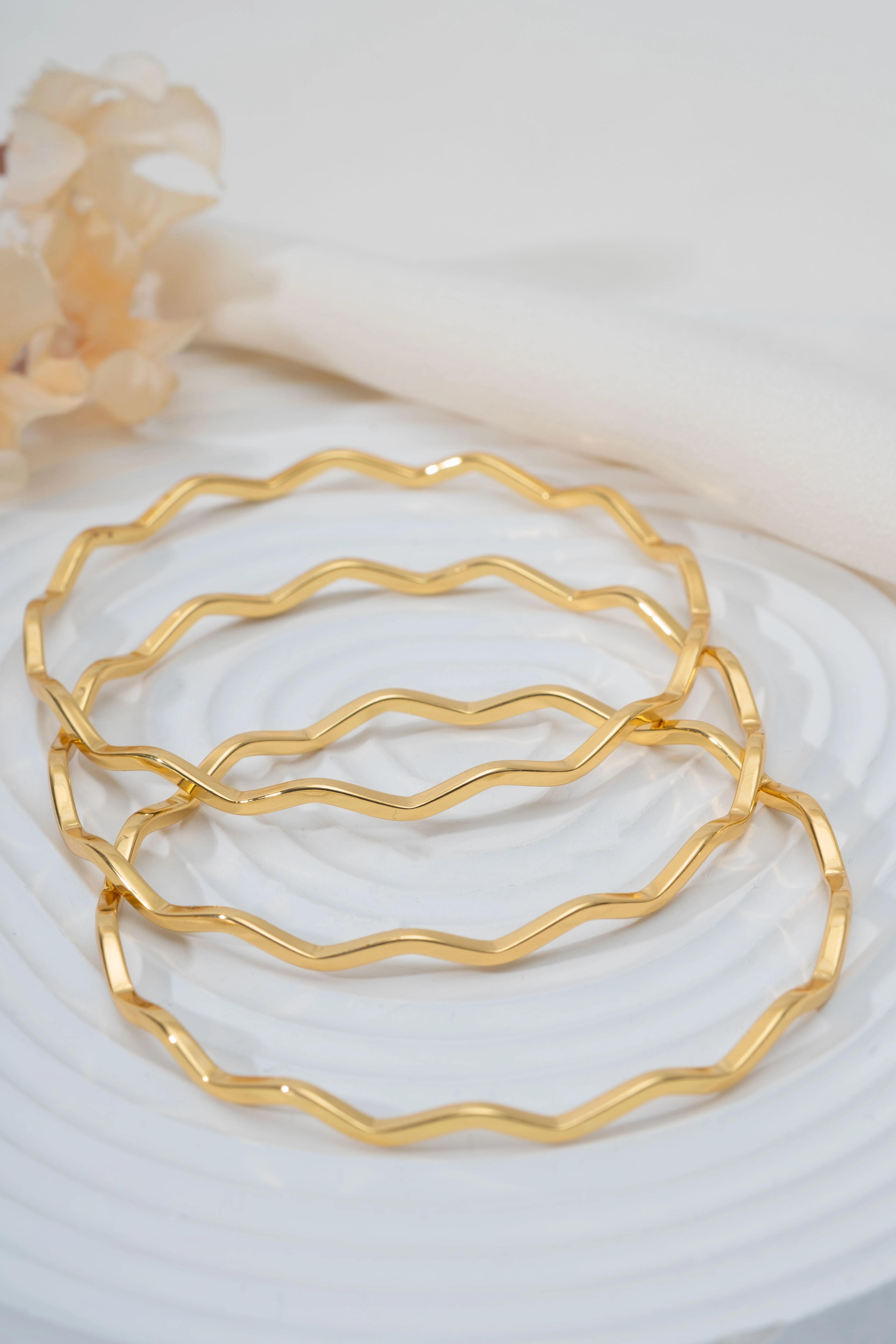 3'lü Şık Dalga 64 MM Ajda Bilezik