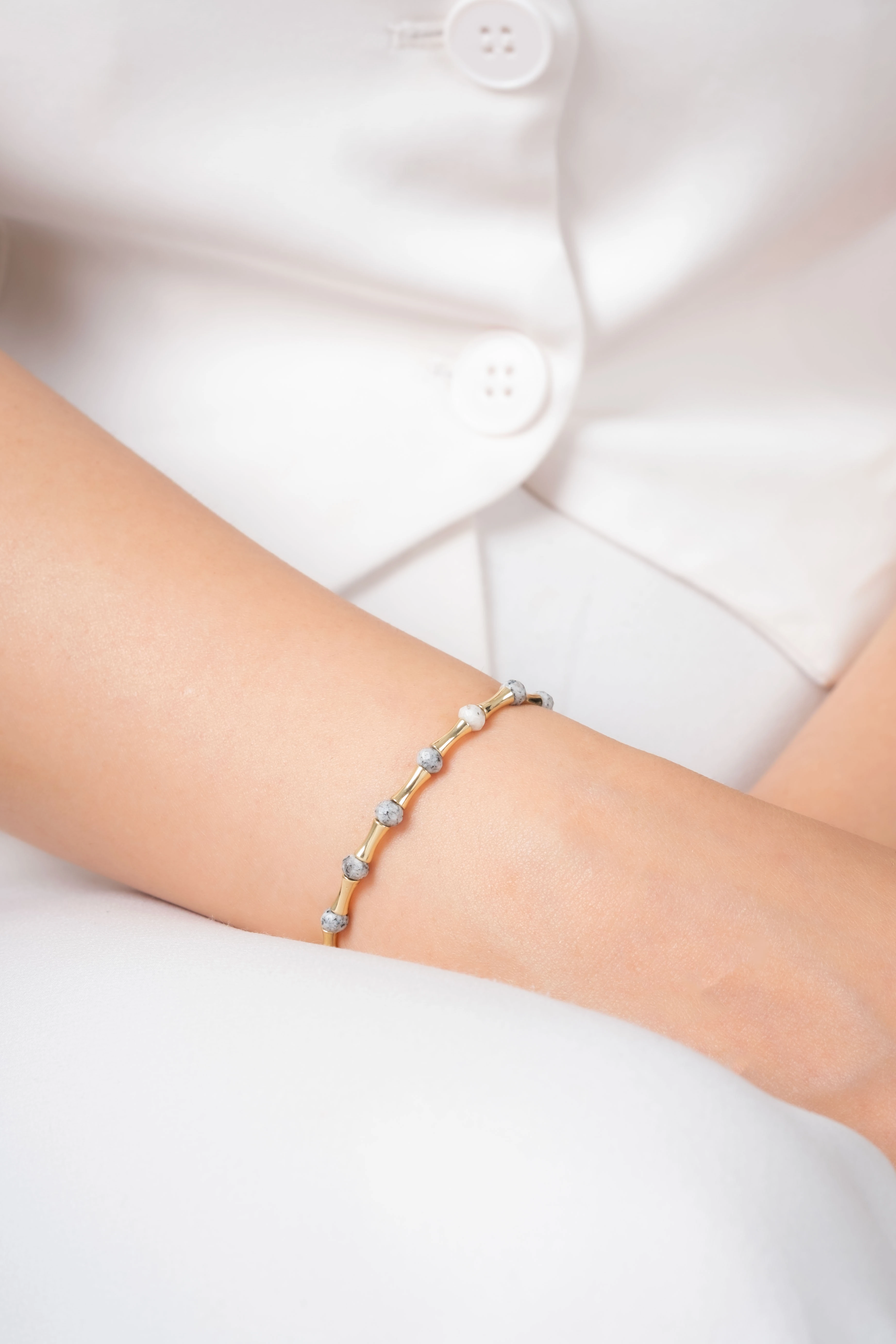 Gold Boru Ve Boncuklu Bileklik