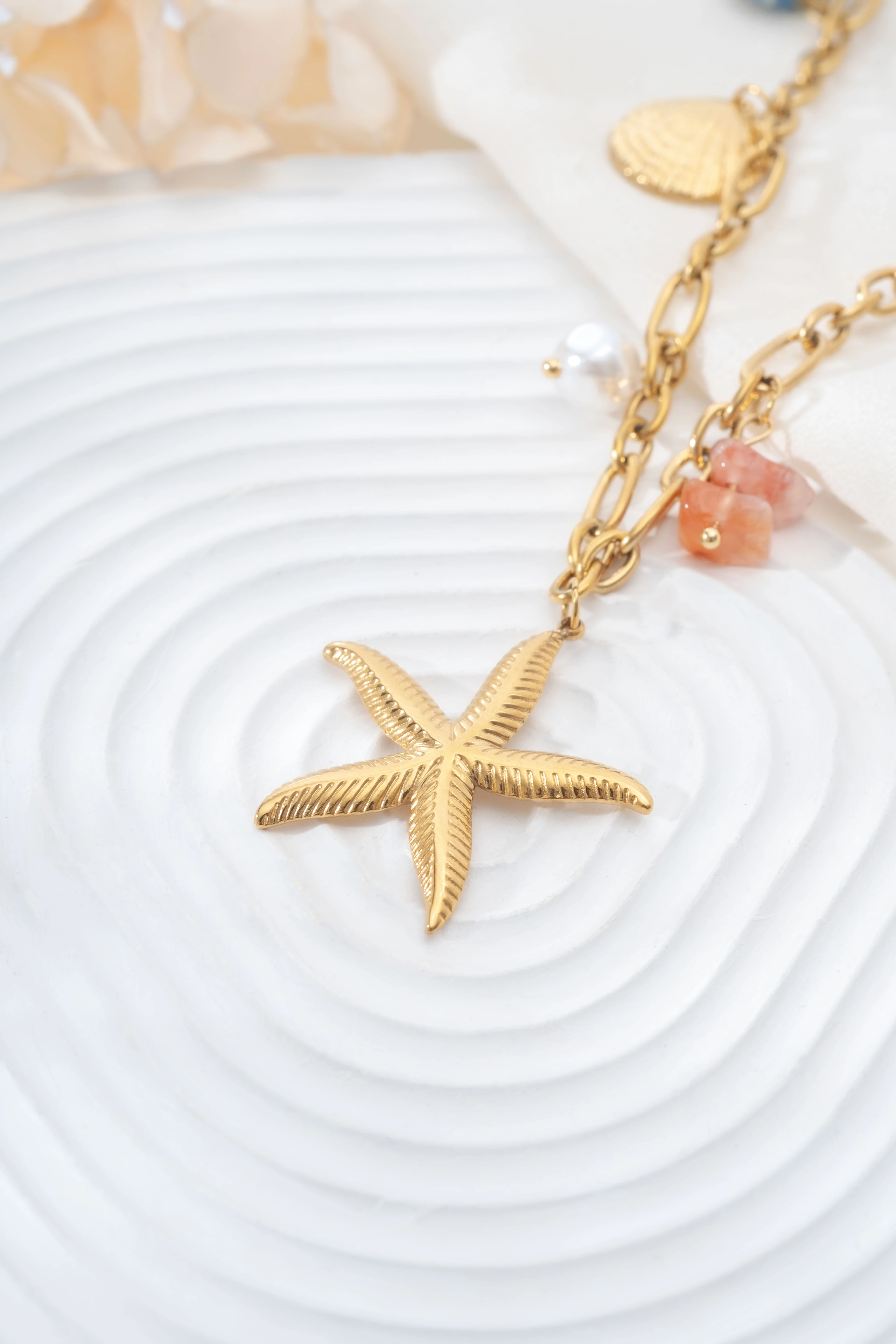 Gold Deniz Canlıları Uzun Kolyesi