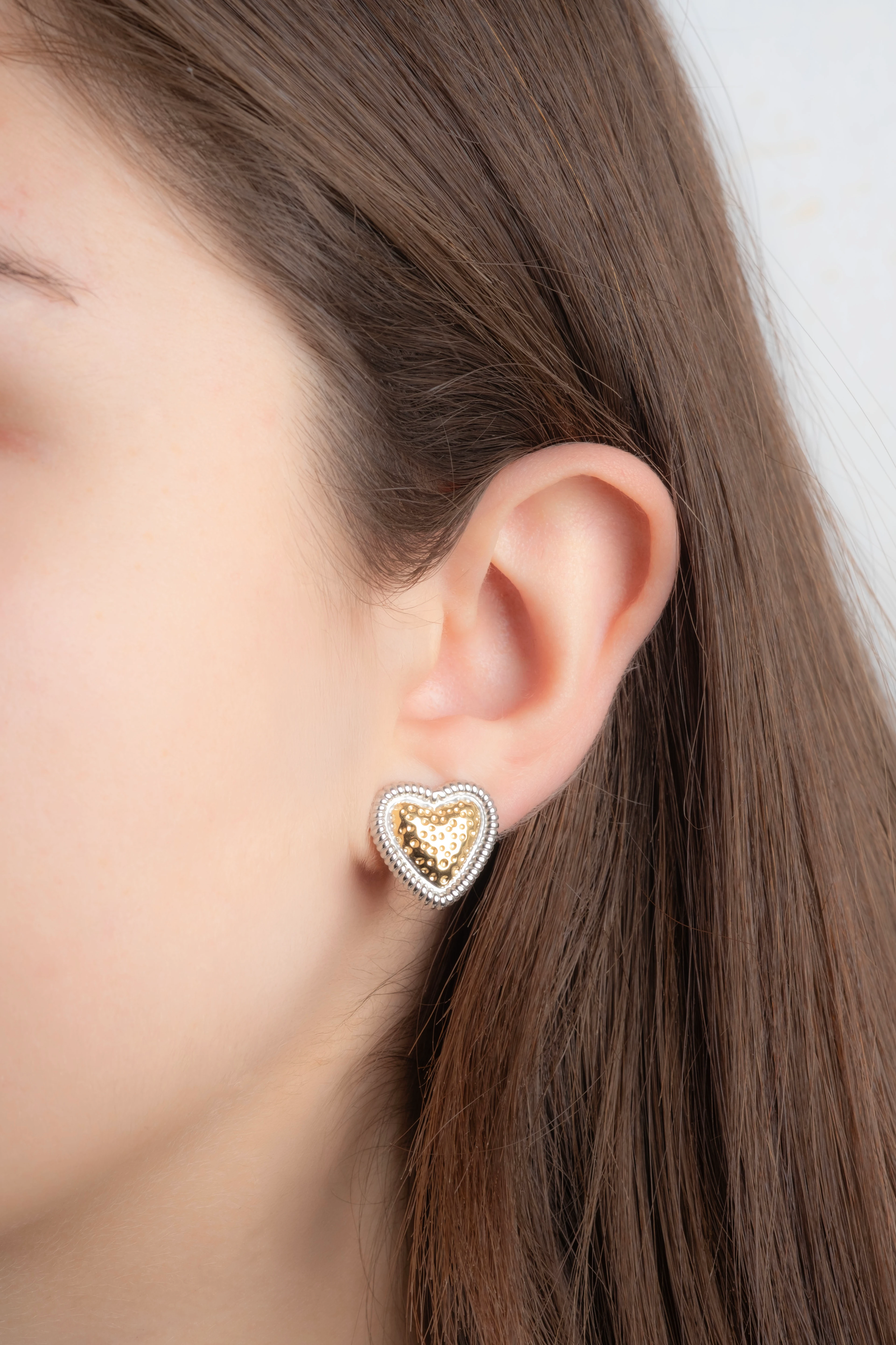 Xuping Çift Renk Kalp Küpe