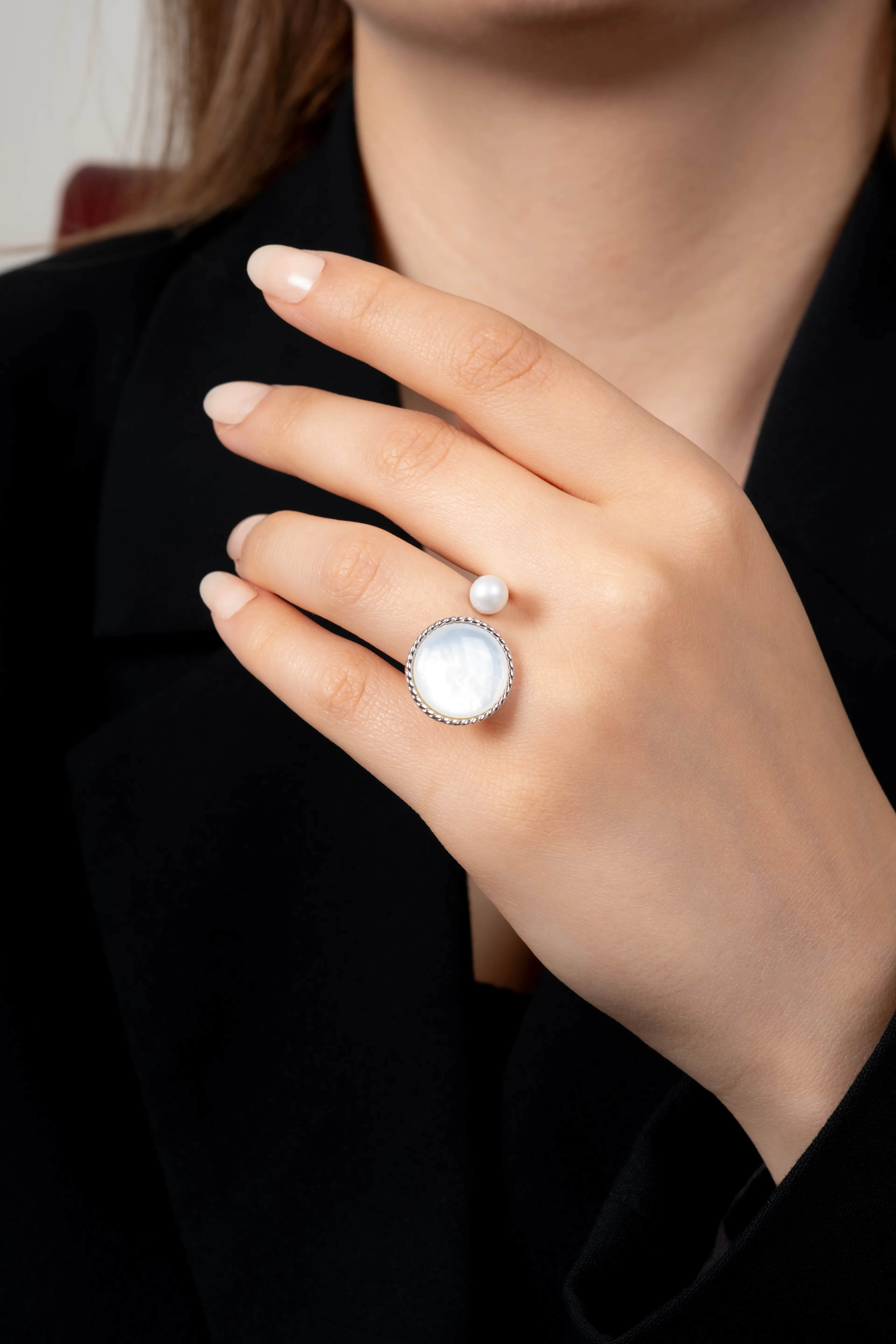 Silver Mega Akik Taşlı Yüzük