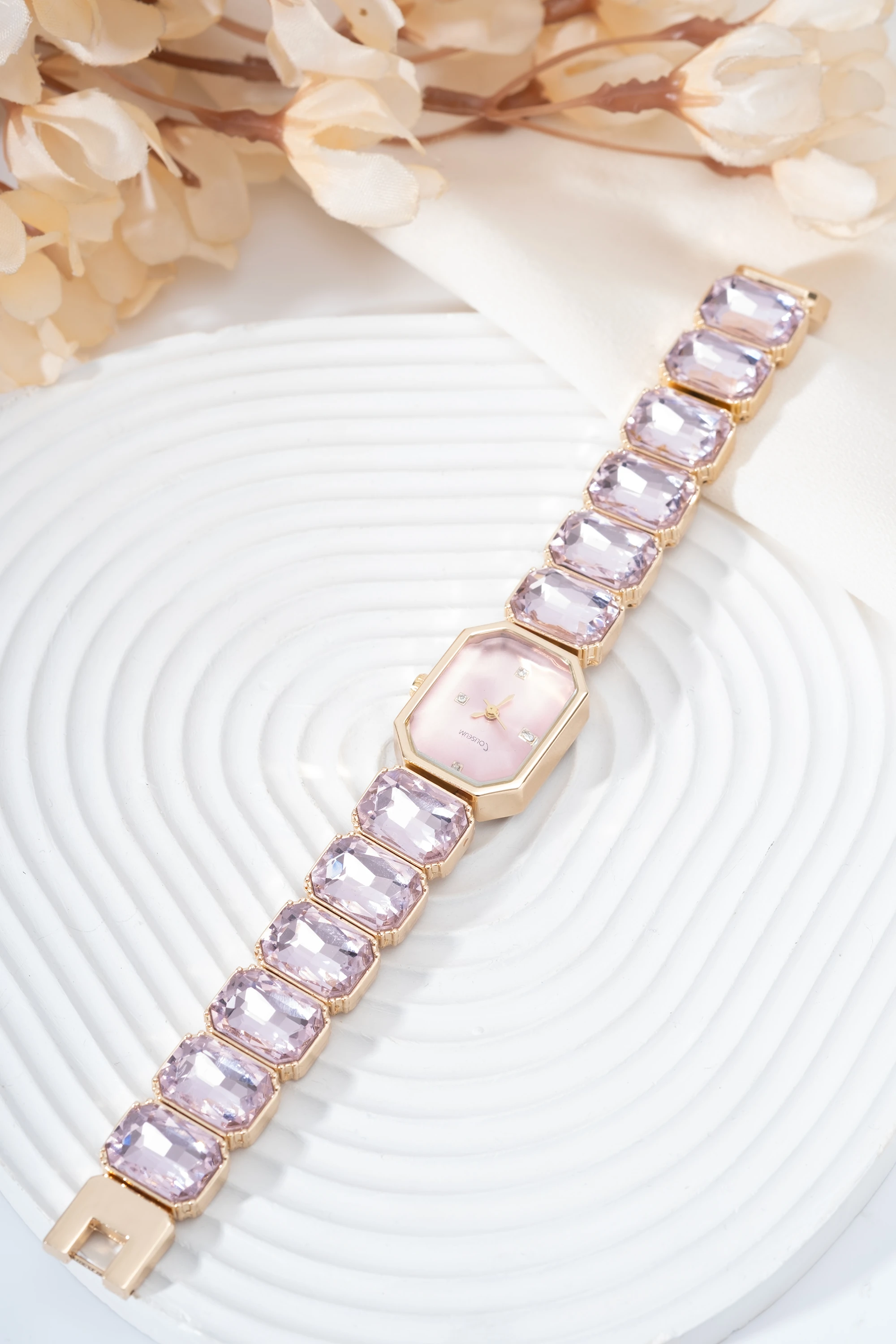 Savroski Açık Pembe Gold Bayan Kol Saatı