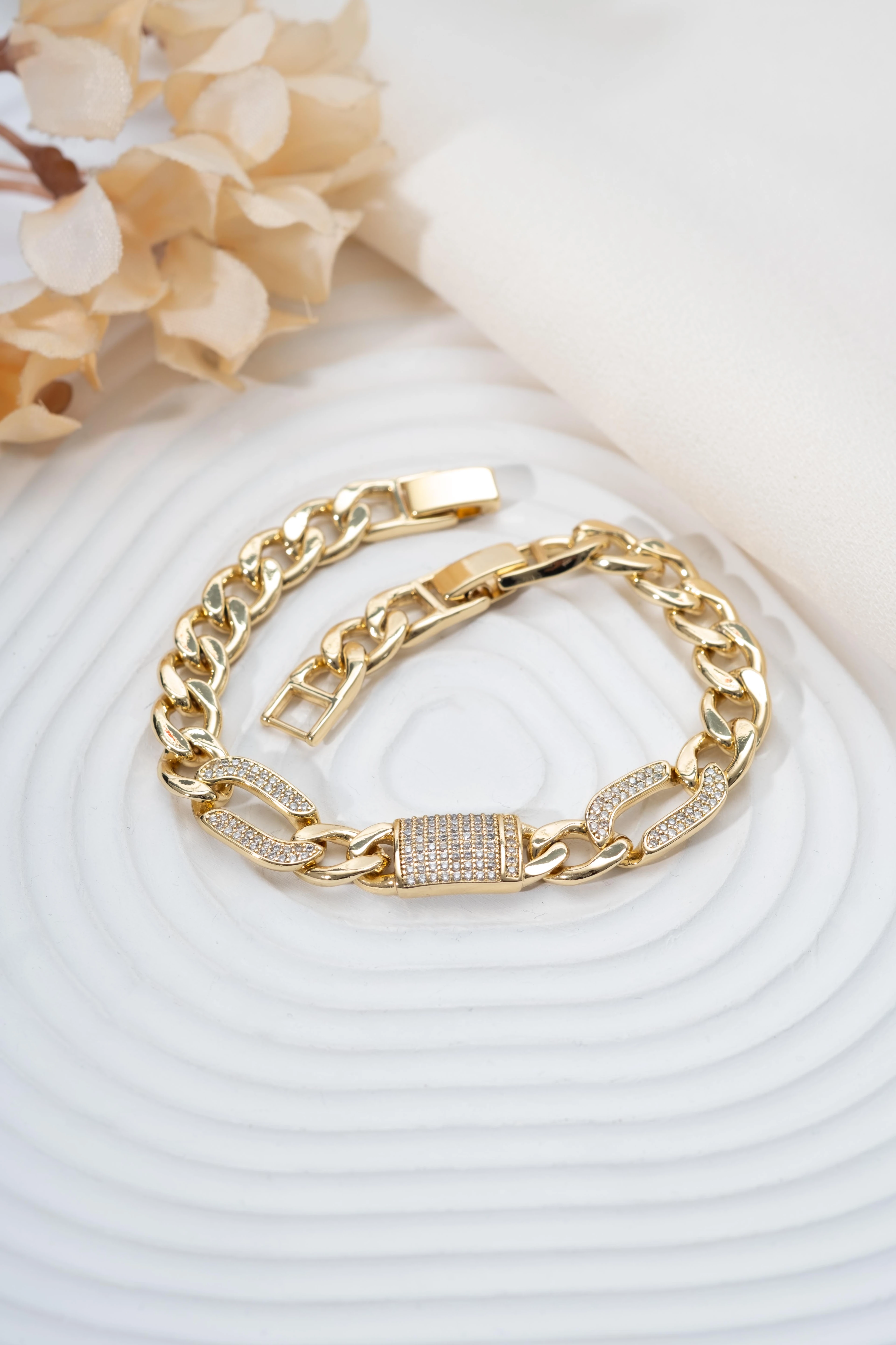 Xuping Ezme Taşlı Zincir Baget Bileklik