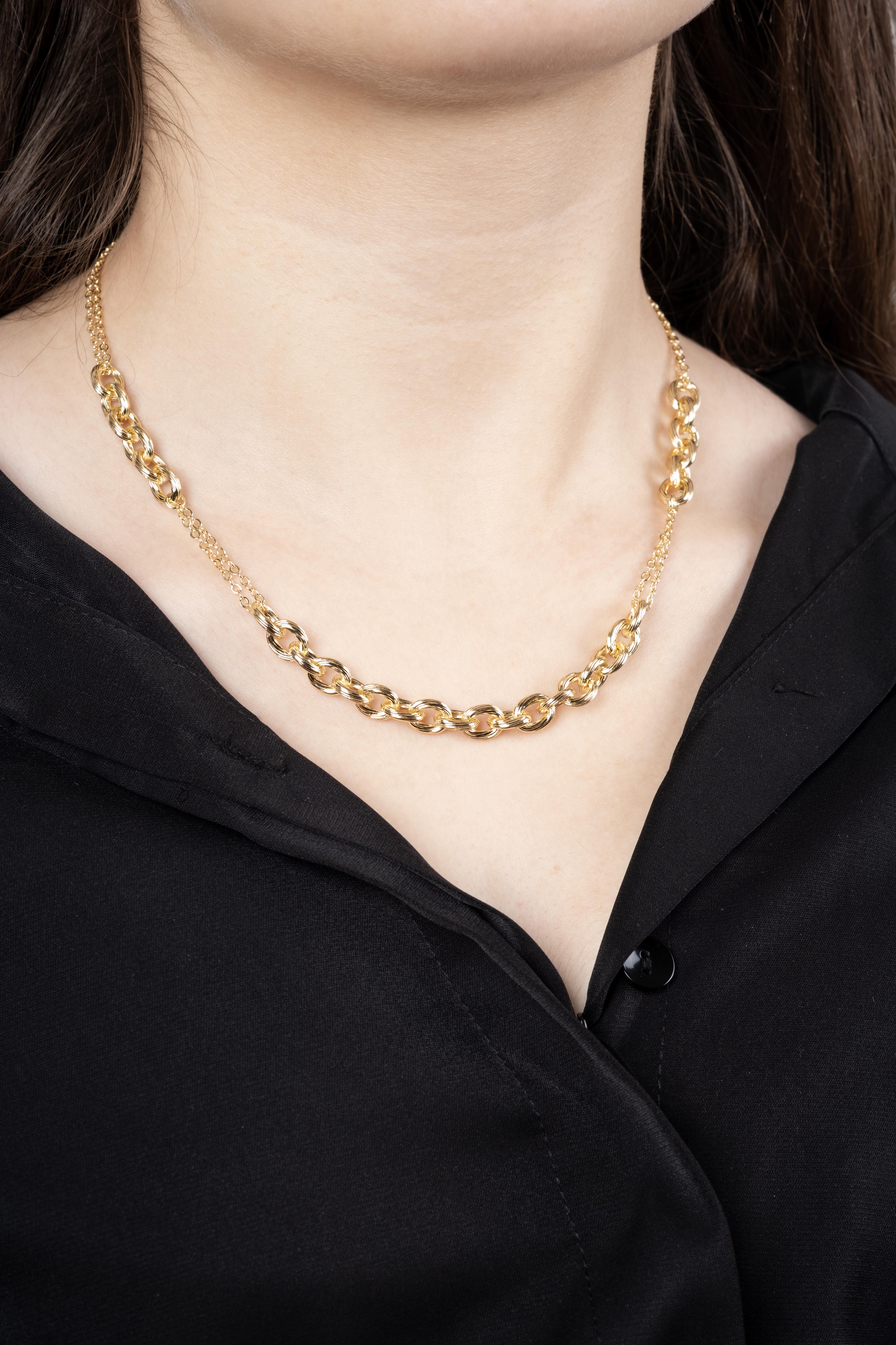 Gold Geçme Daire Zincirli Kolye