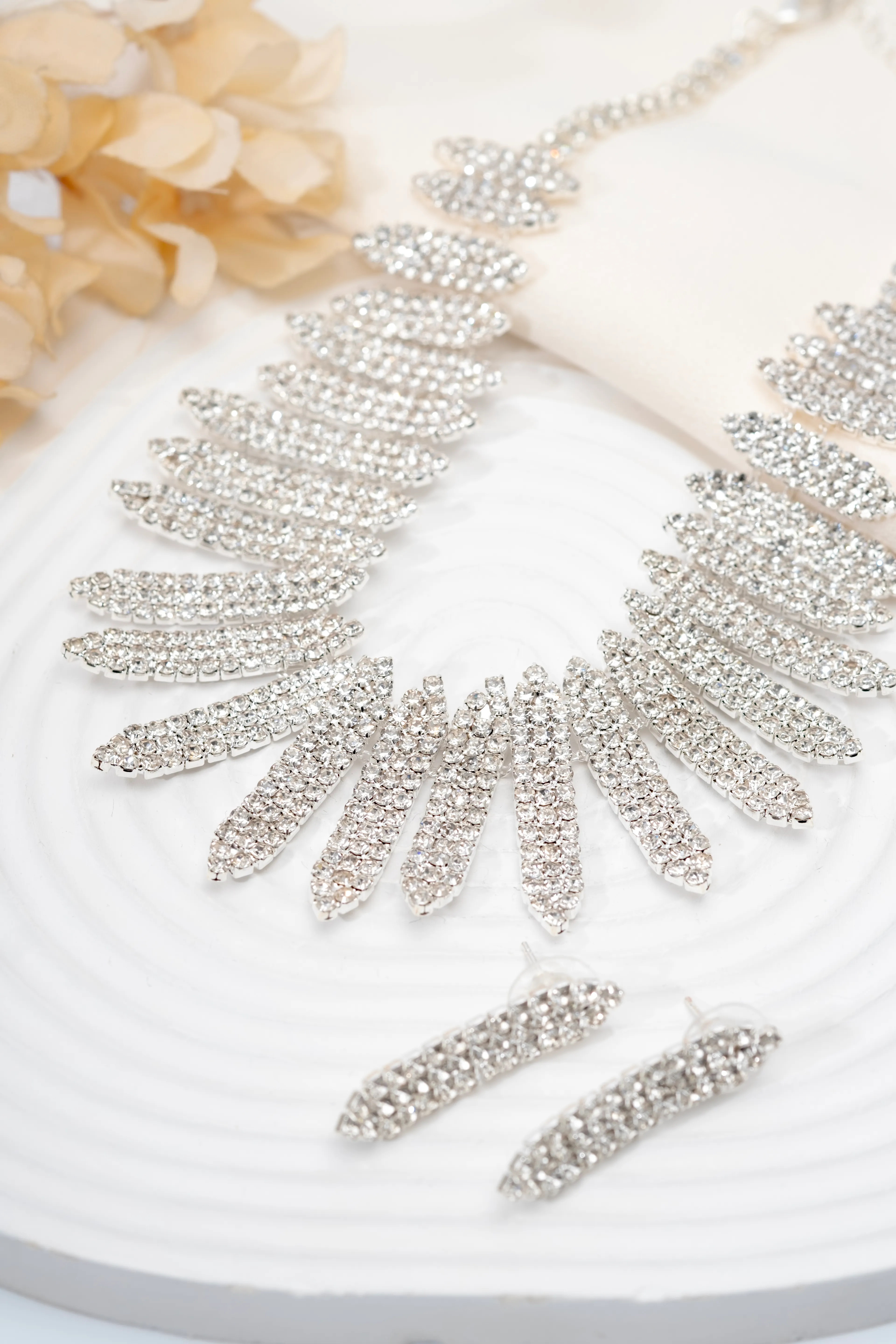 Silver Parıltılı Yaprak Set