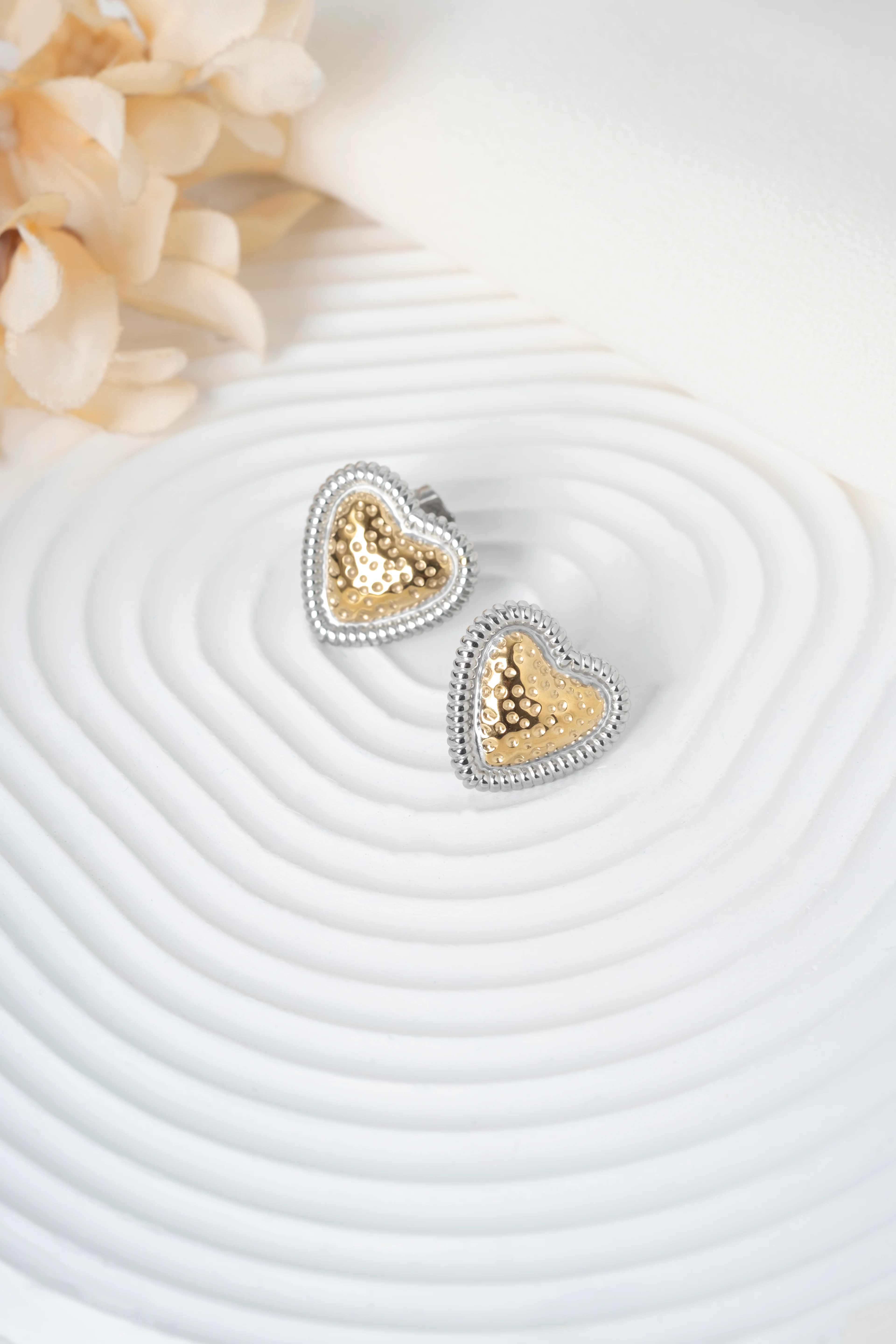 Xuping Çift Renk Kalp Küpe