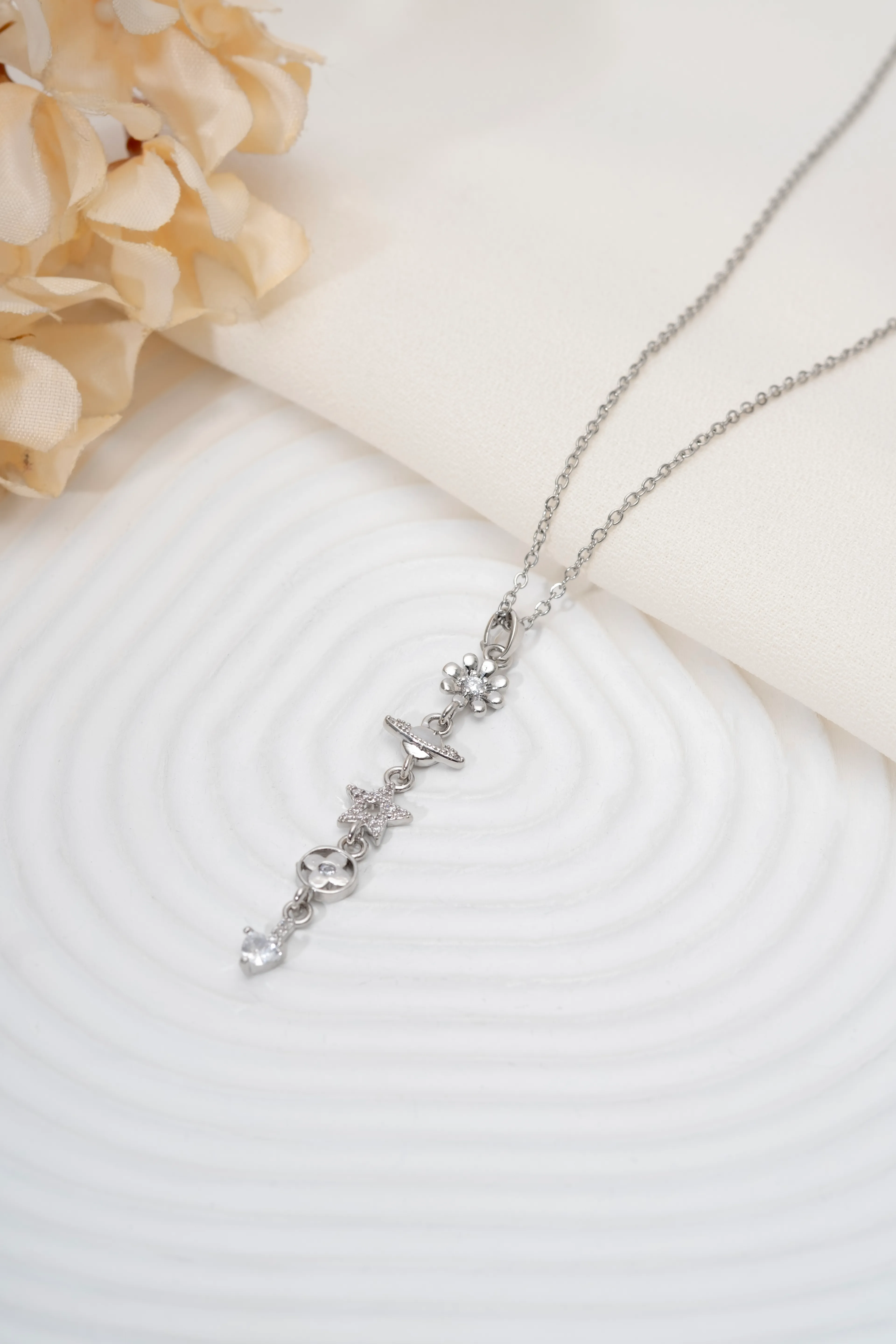 Silver Gezegen Yıldız Y Kolye