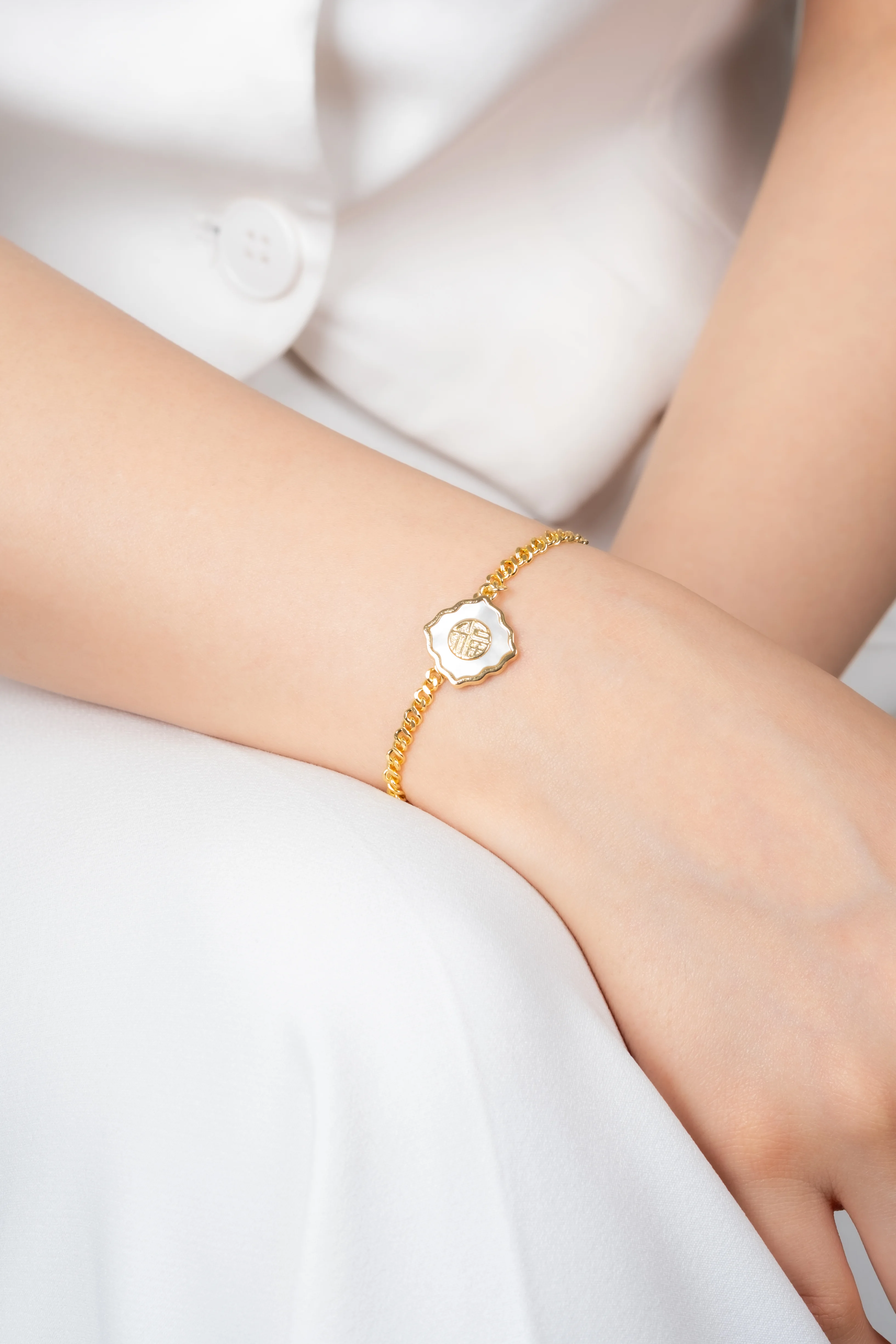 Gold Daire Etnik Model Bileklik