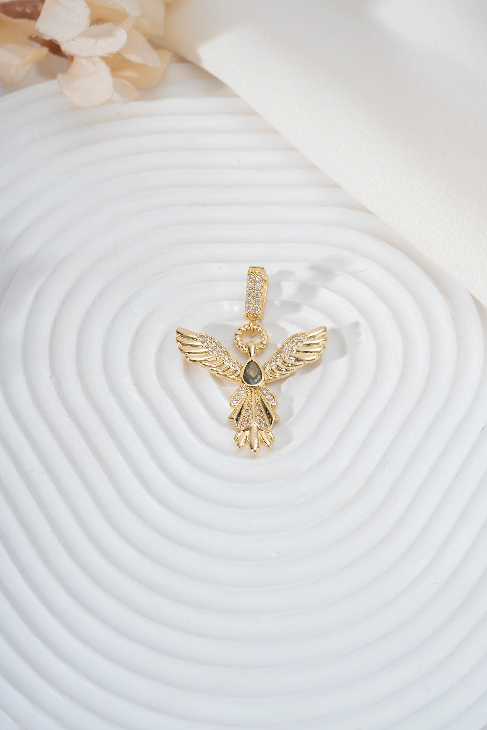 Ajda Charm Yeşil Damla Anka Kuşu