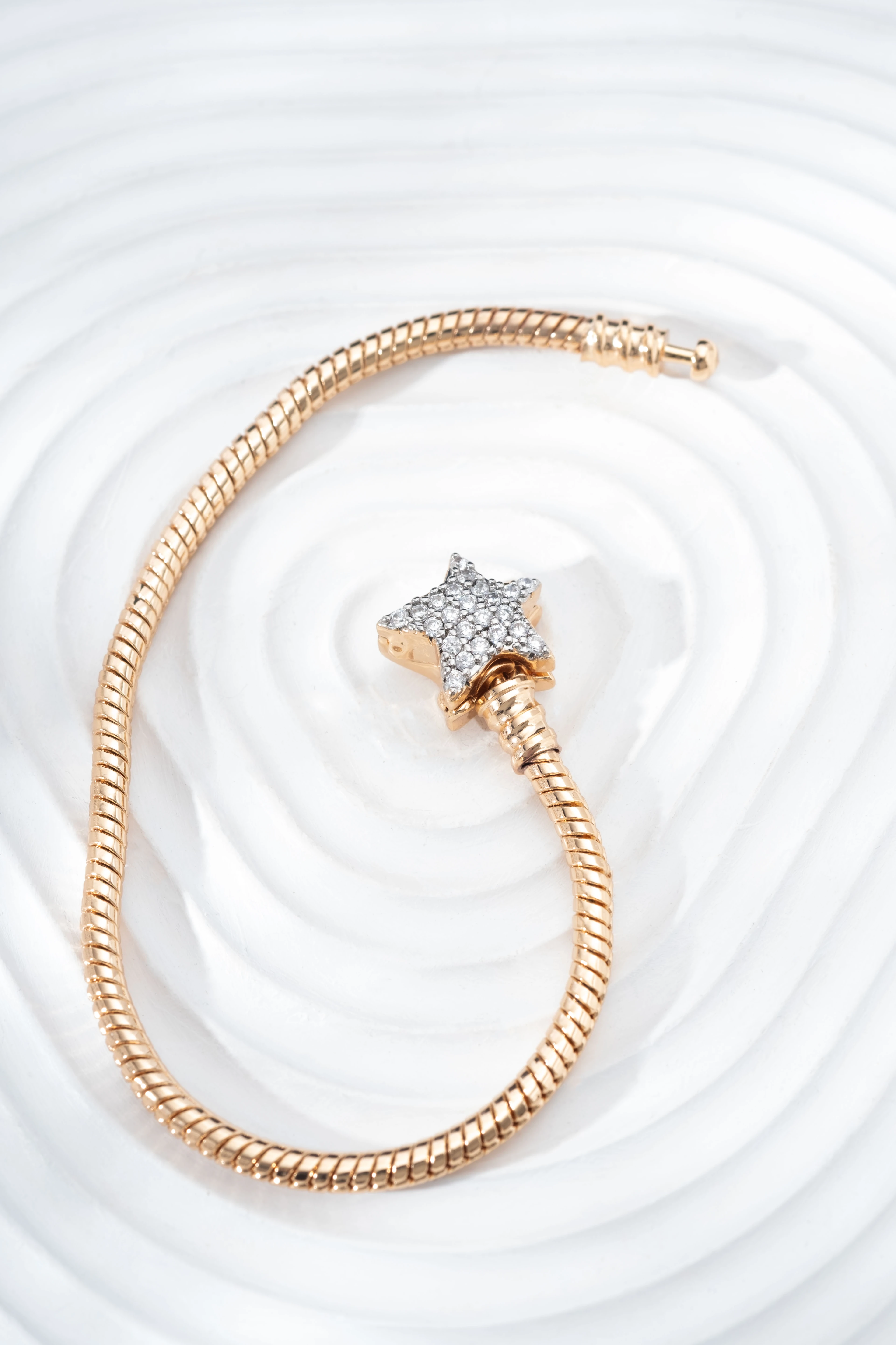 Premium Rose Zirkon Taşlı Yıldız Başlı Pandora Bileklik