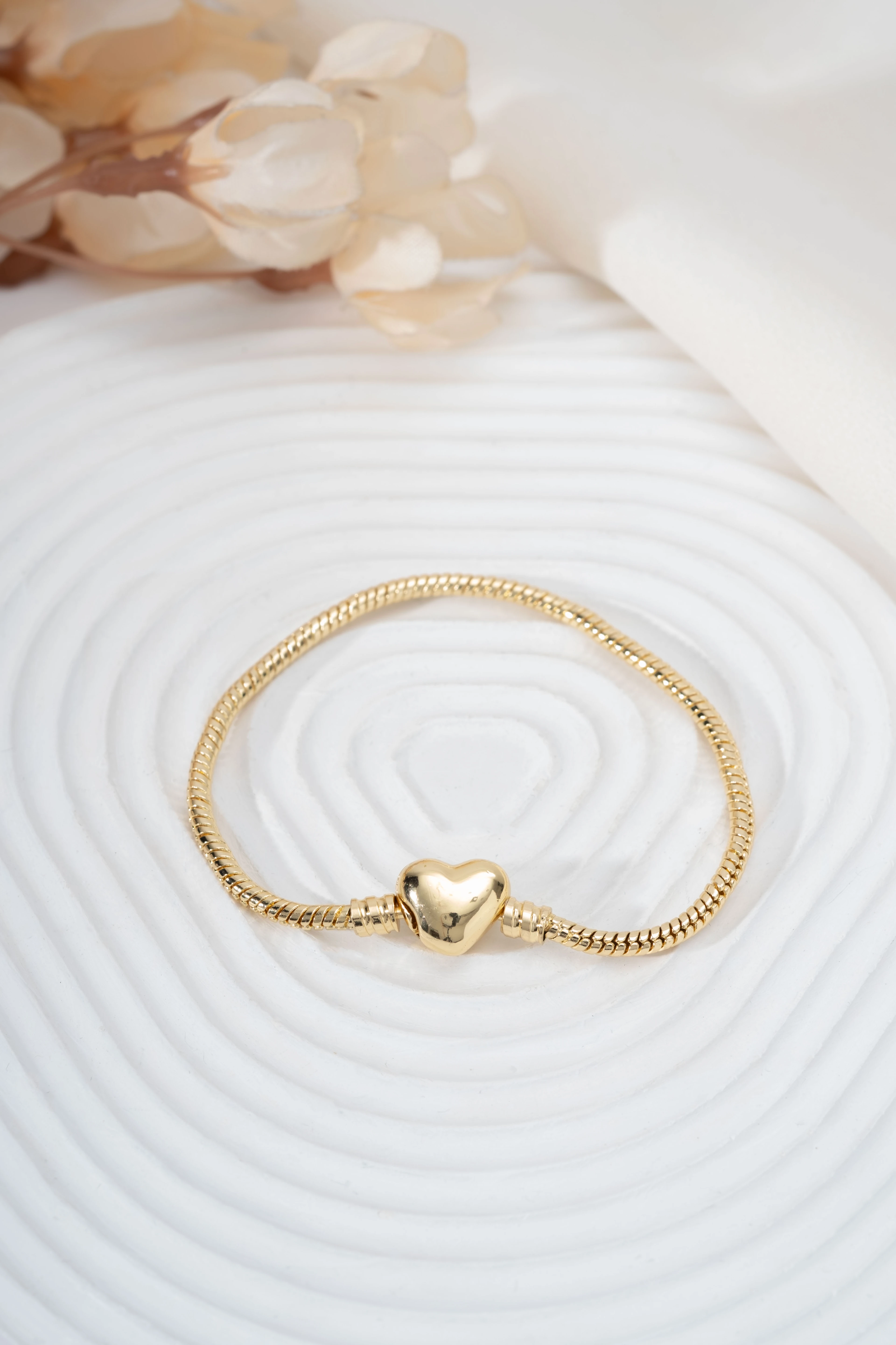 Çelik  Gold Kalpli Pandora