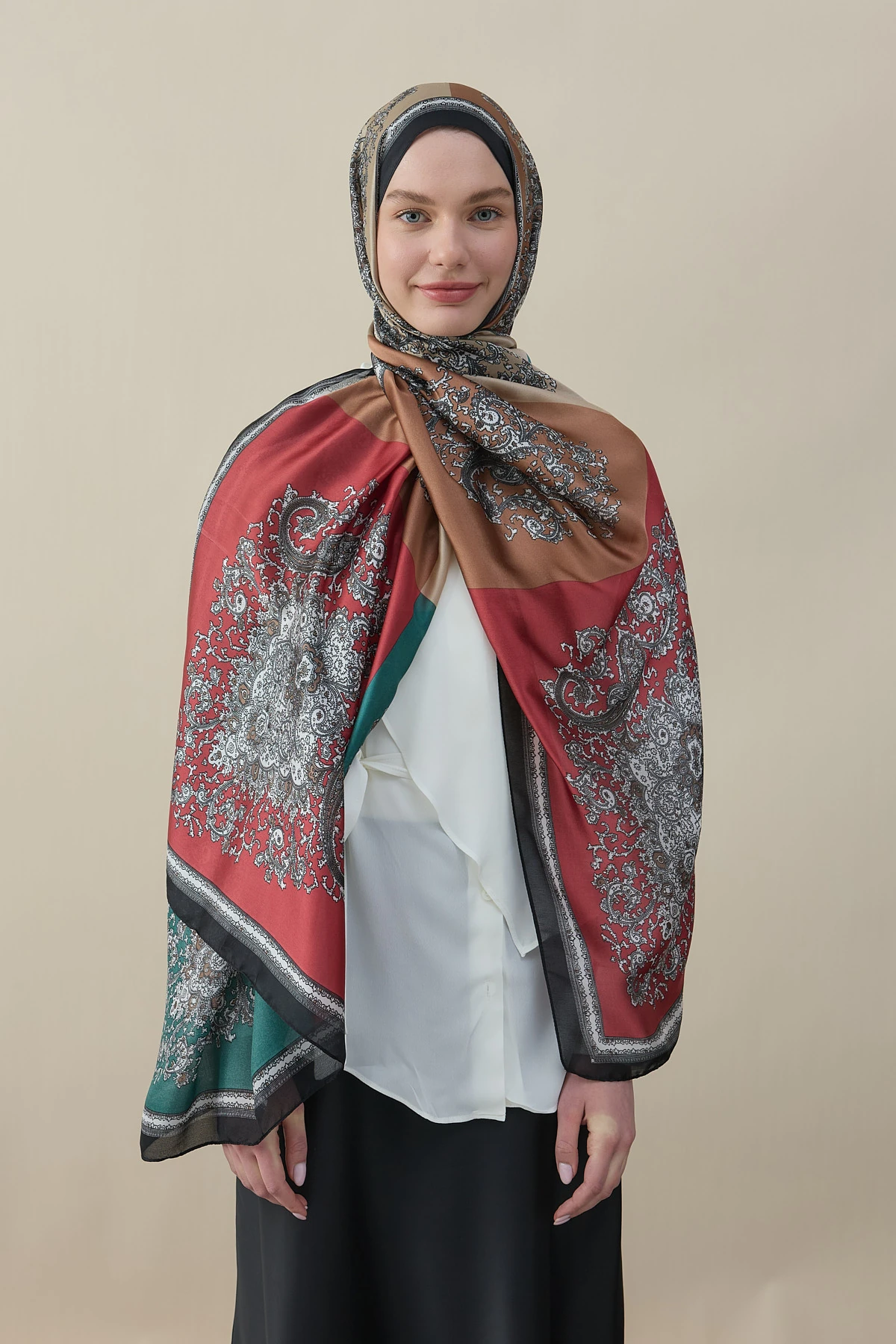 Patchora Vual İpek Şal - Siyah