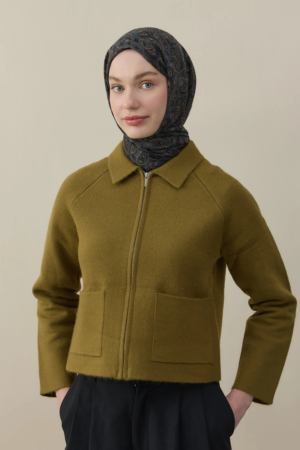 Badem Desen Yün İpek Şal