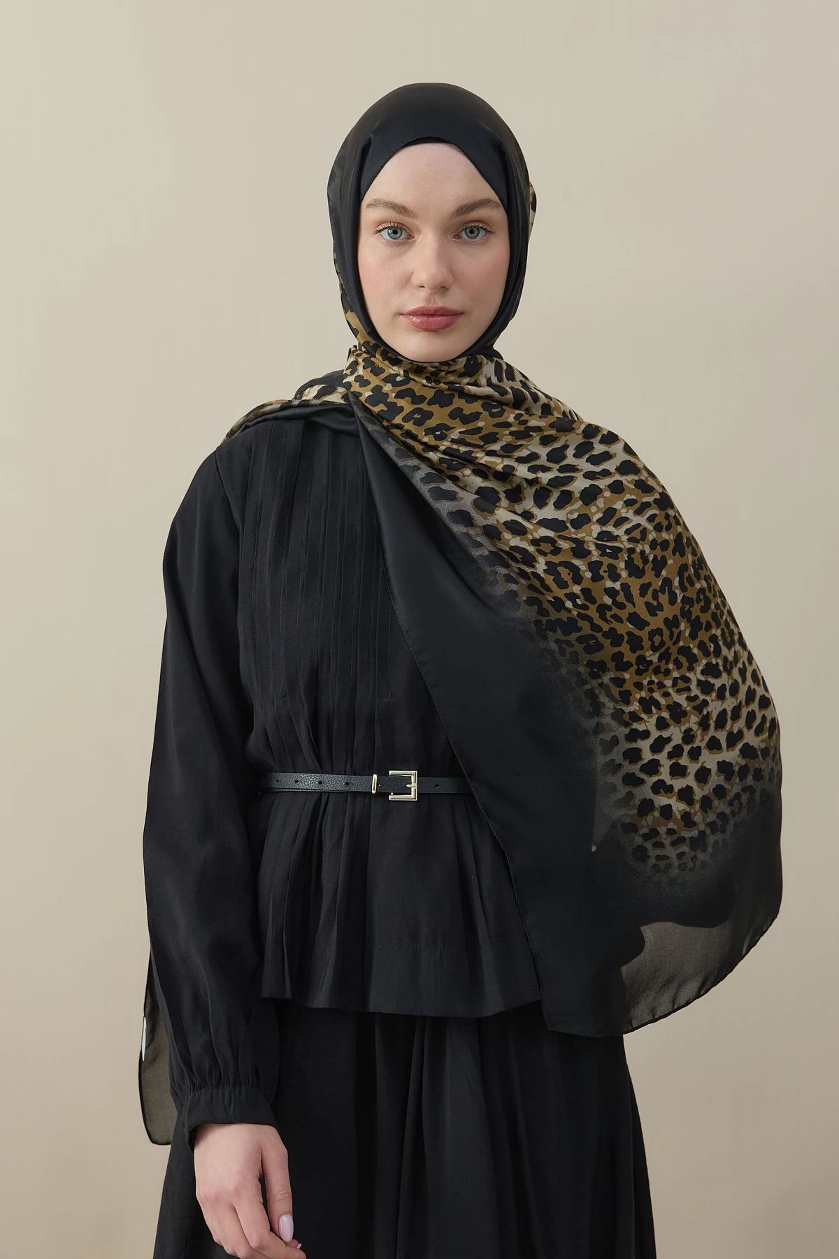 Degrade Leopar Desen Şal