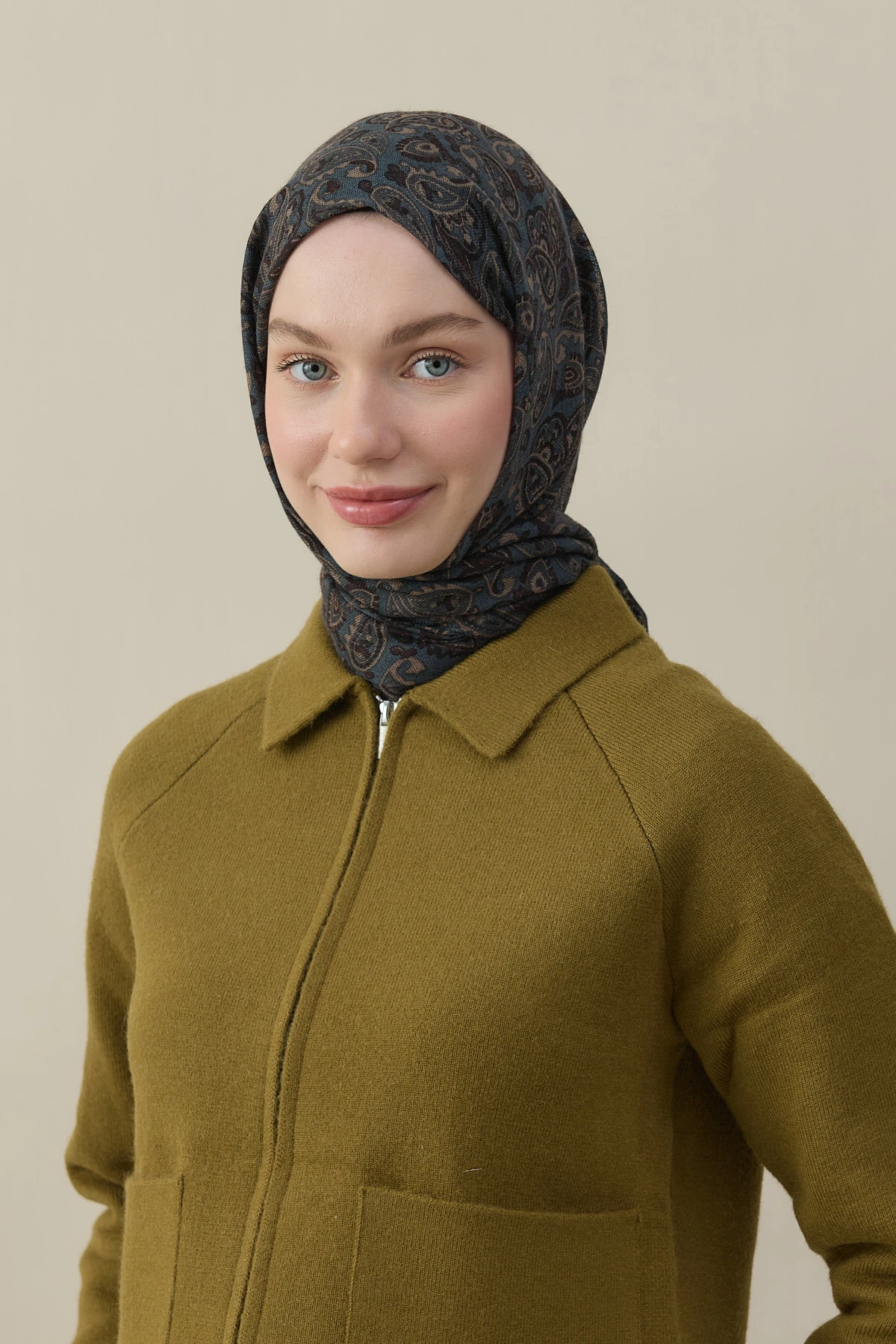 Badem Desen Yün İpek Şal