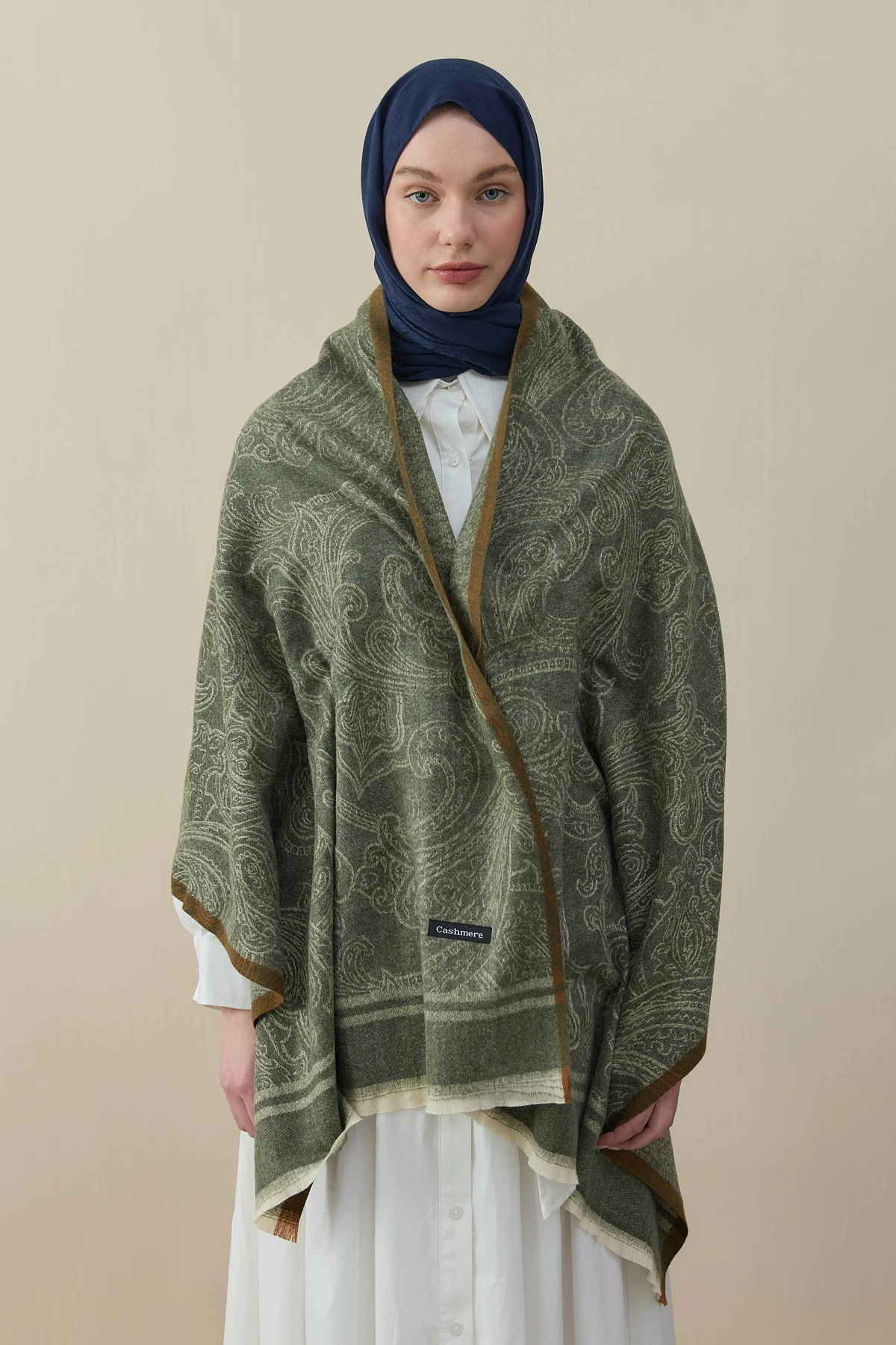 Etro Desen Kaşmir Omuz Şalı - Yeşil