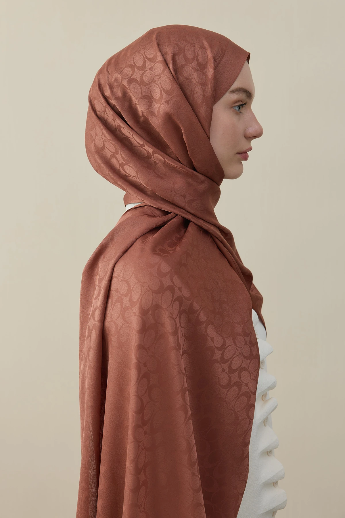 C Desen Pamuk İpek Şal