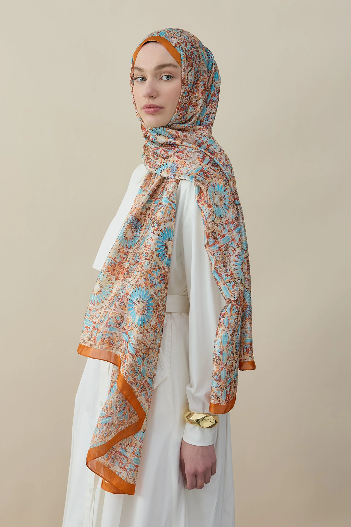 Terra Mosaic Vual İpek Şal