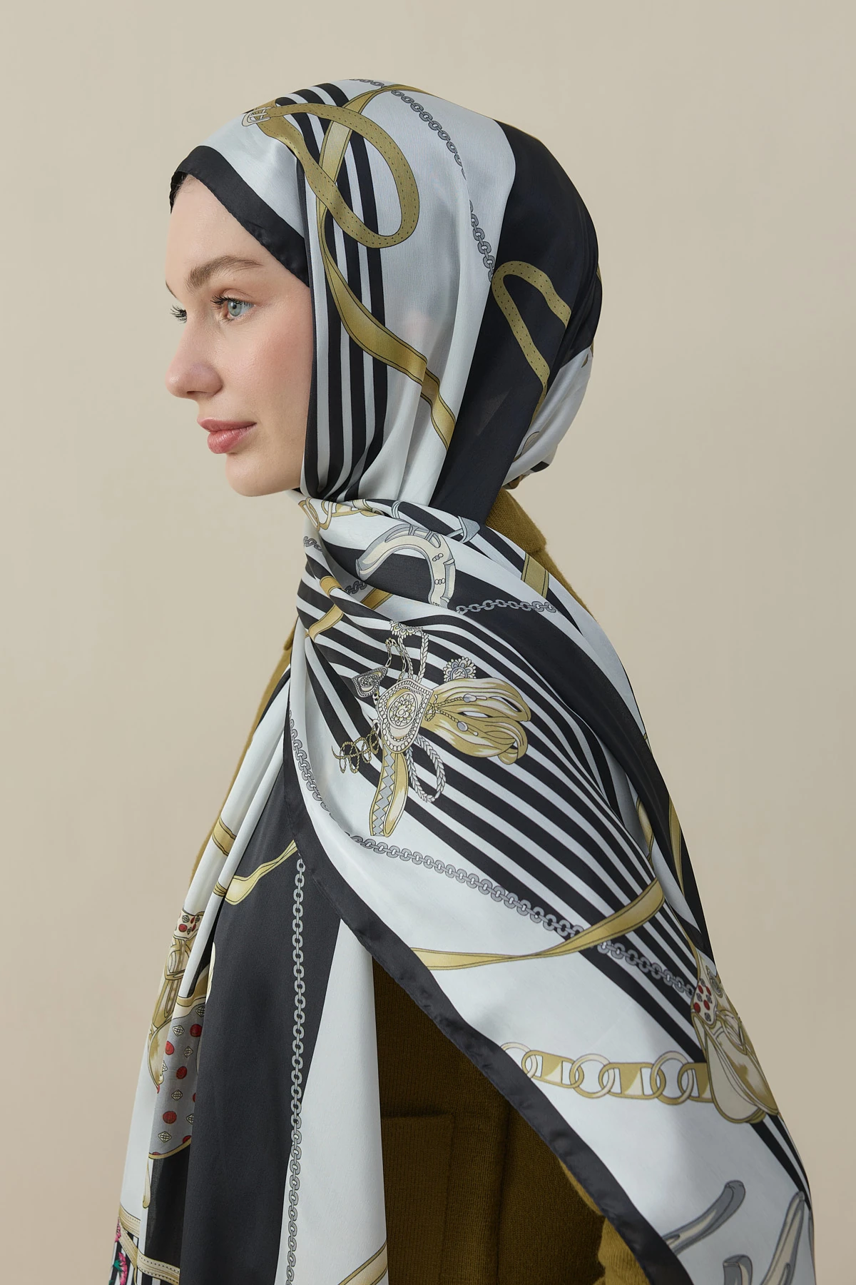 Chain Garden Vual İpek Şal