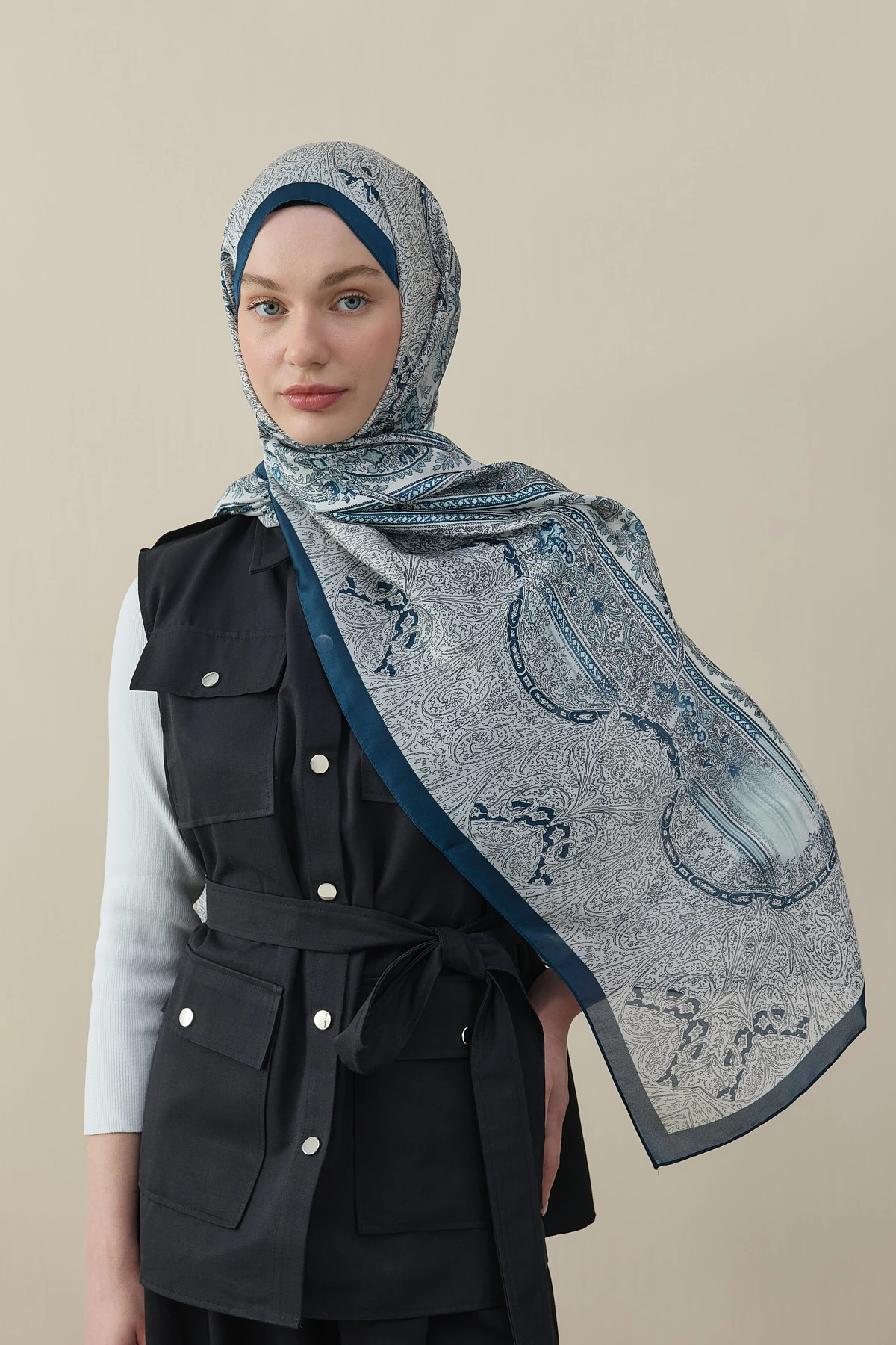 Etnik Desen Vual İpek Şal