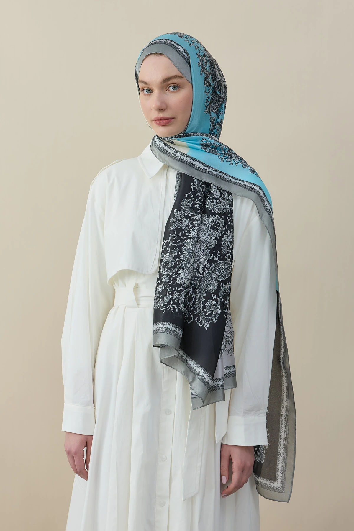 Patchora Vual İpek Şal - Gri