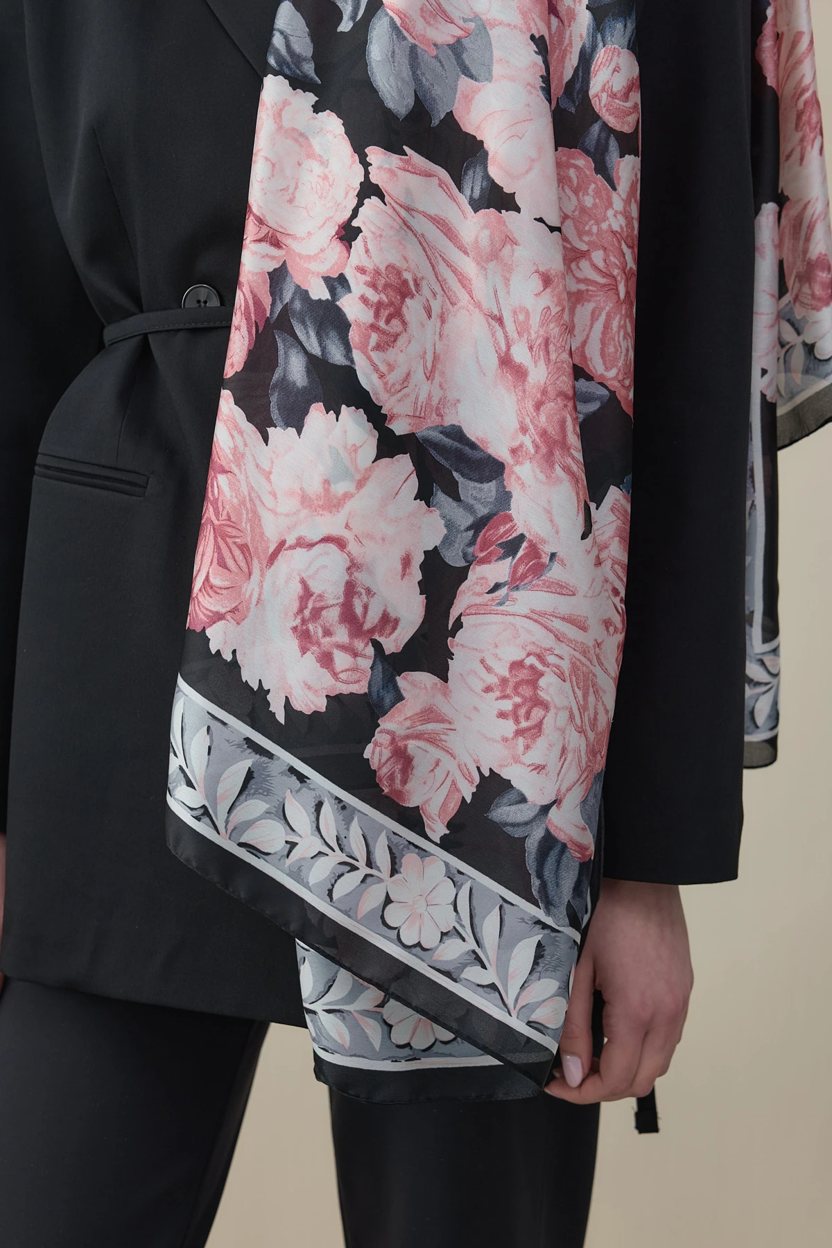 Gül Desen Vual İpek Şal