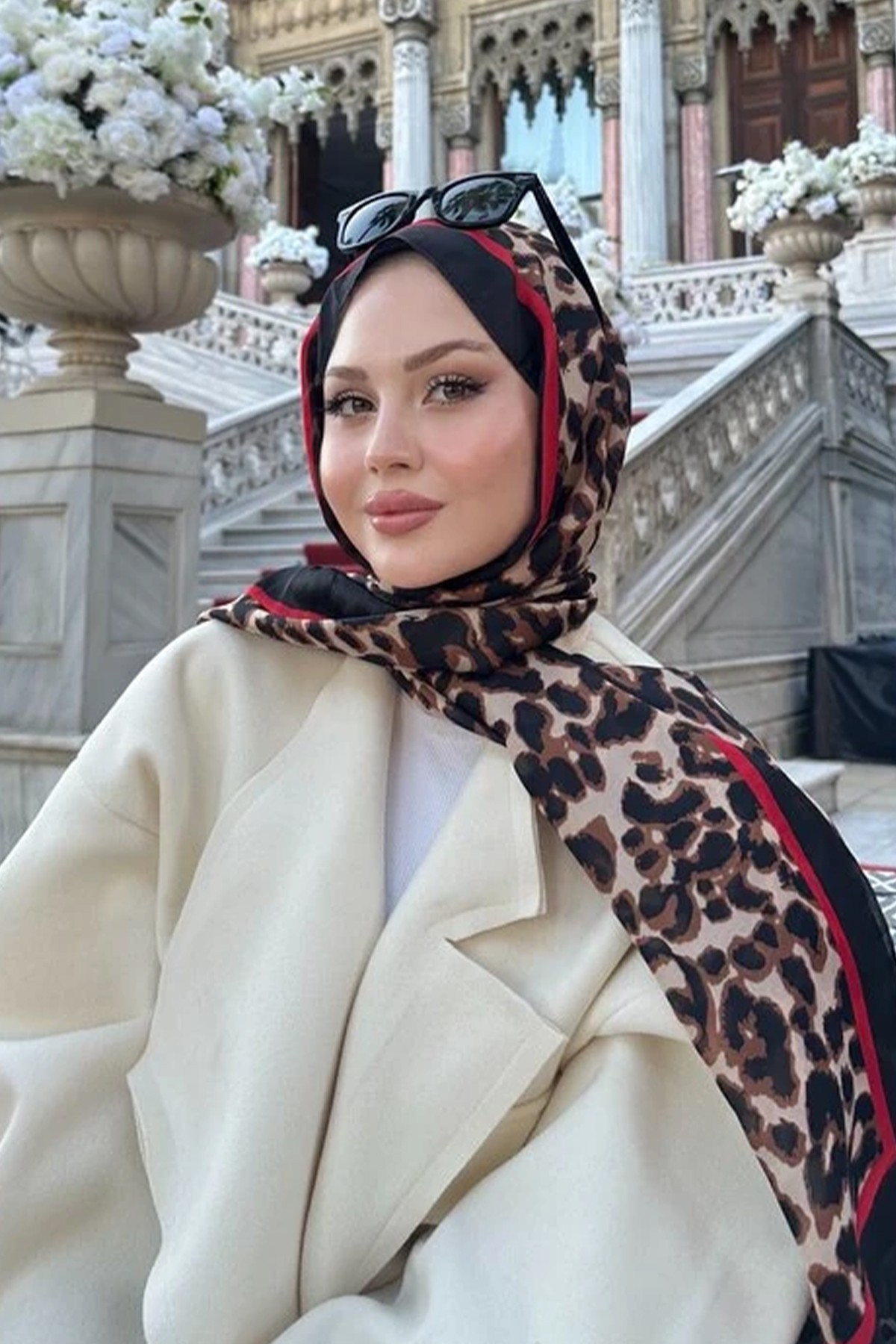 Leopar Vual İpek Şal