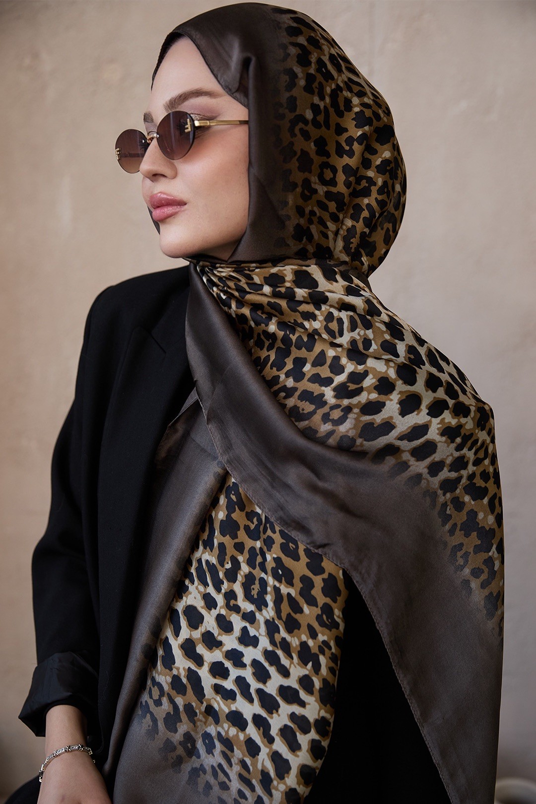 DEGRADE LEOPAR DESEN ŞAL