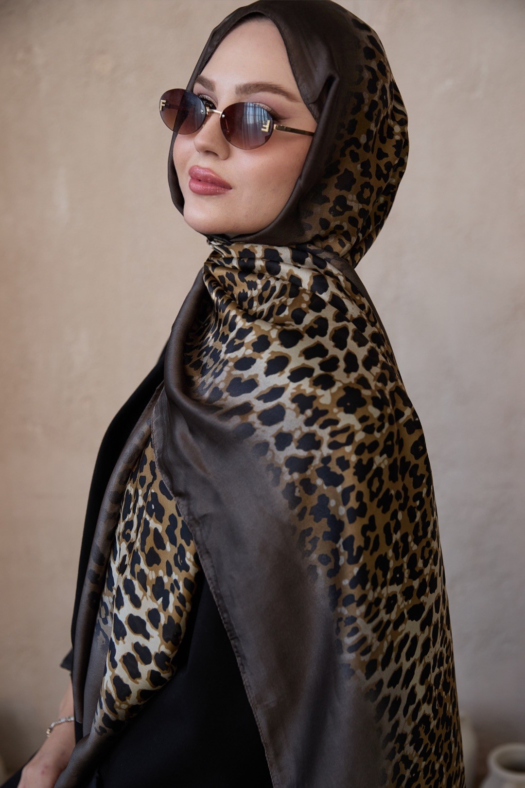 DEGRADE LEOPAR DESEN ŞAL
