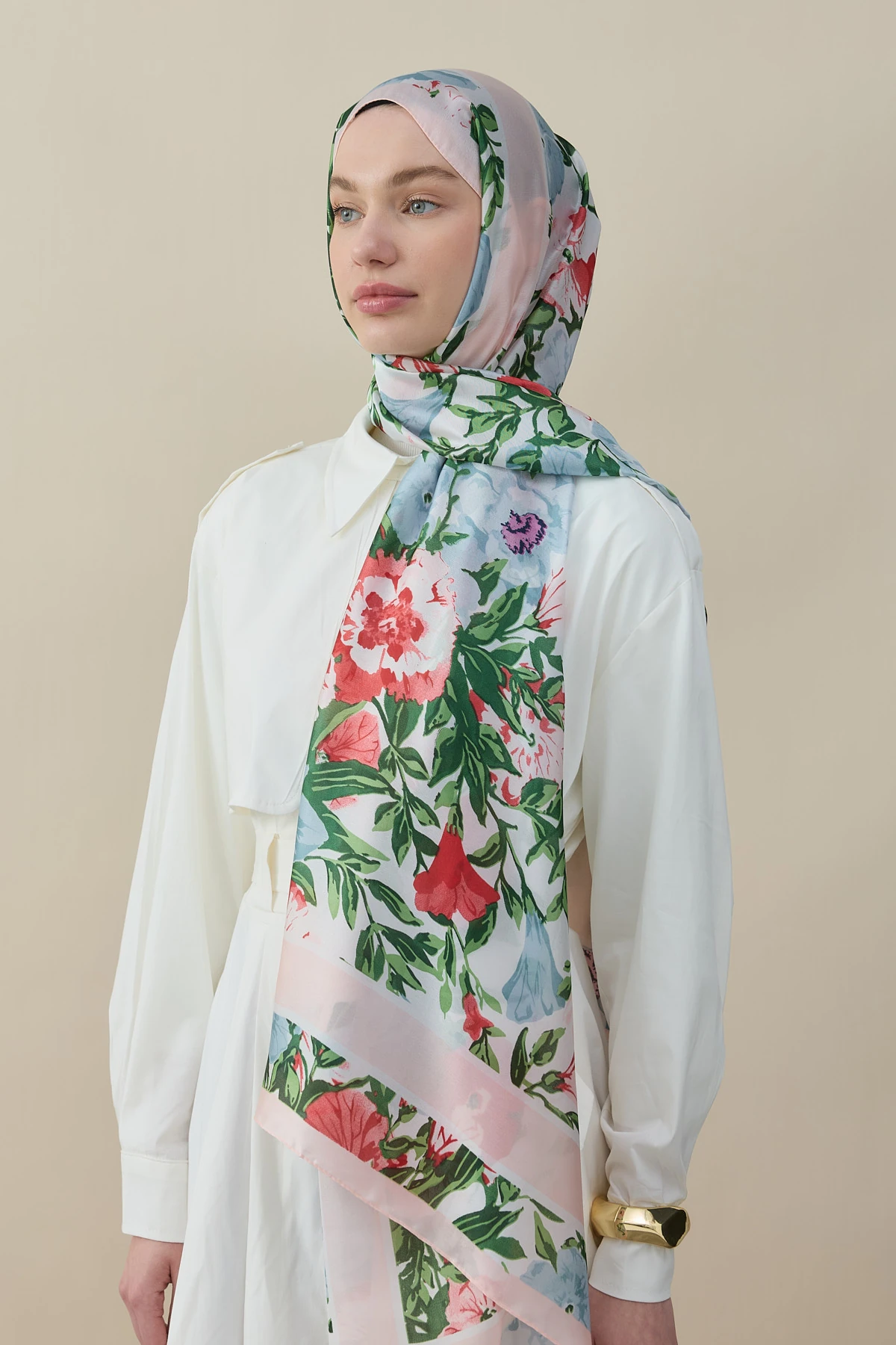 Roselle Vual İpek Şal